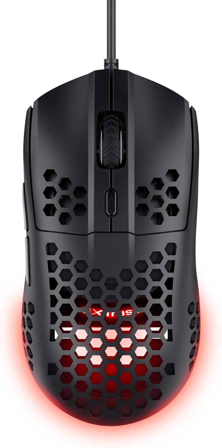 Trust Gaming GXT 928 Helox Superlight Wired Gaming Mouse 65g with RGB Lighting & Adjustable DPI