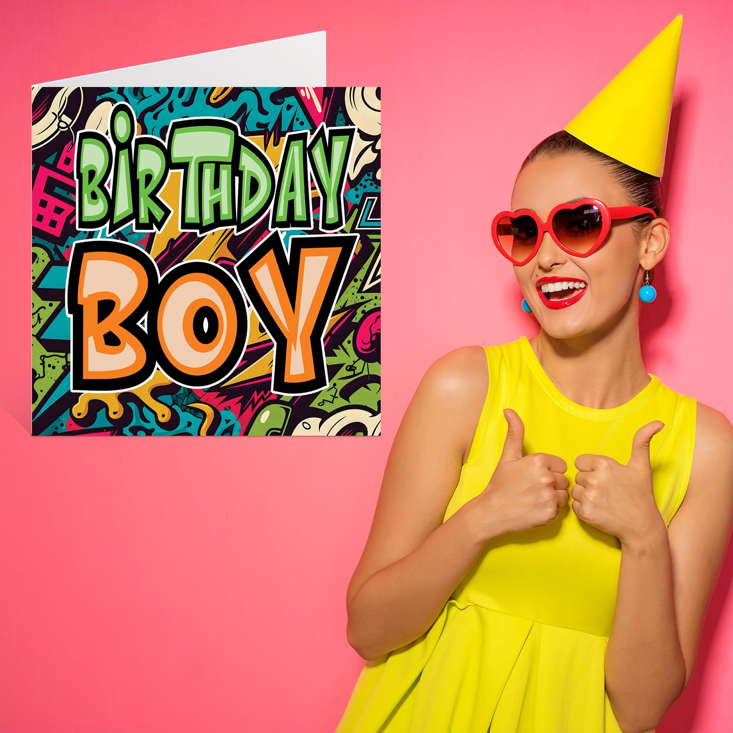 Stuff4 Graffiti Birthday Card for Men Boys Him | Blank Inside | 145mm x 145mm 7