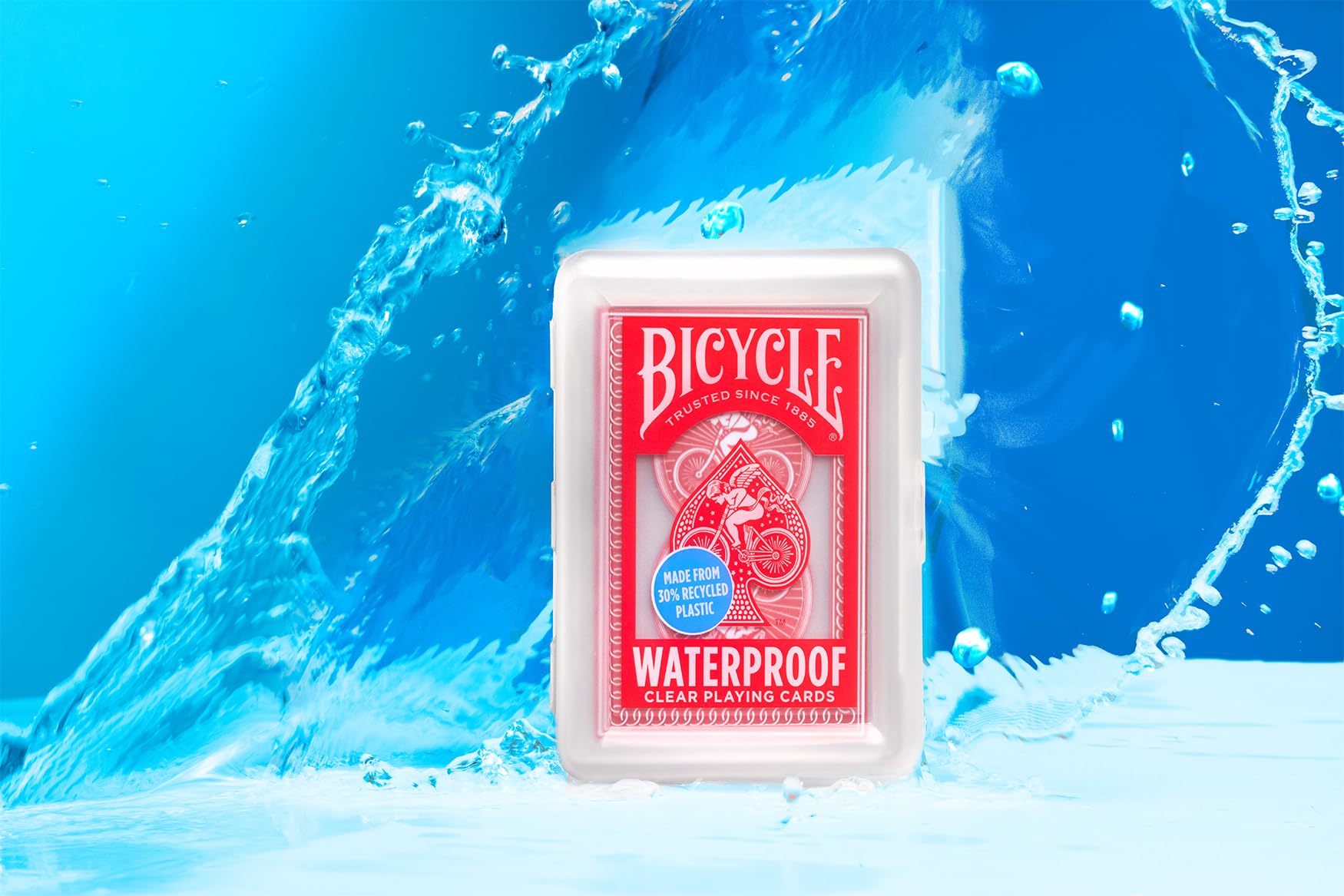 Bicycle Waterproof Playing Cards - 100% Waterproof, Plastic, Red 3