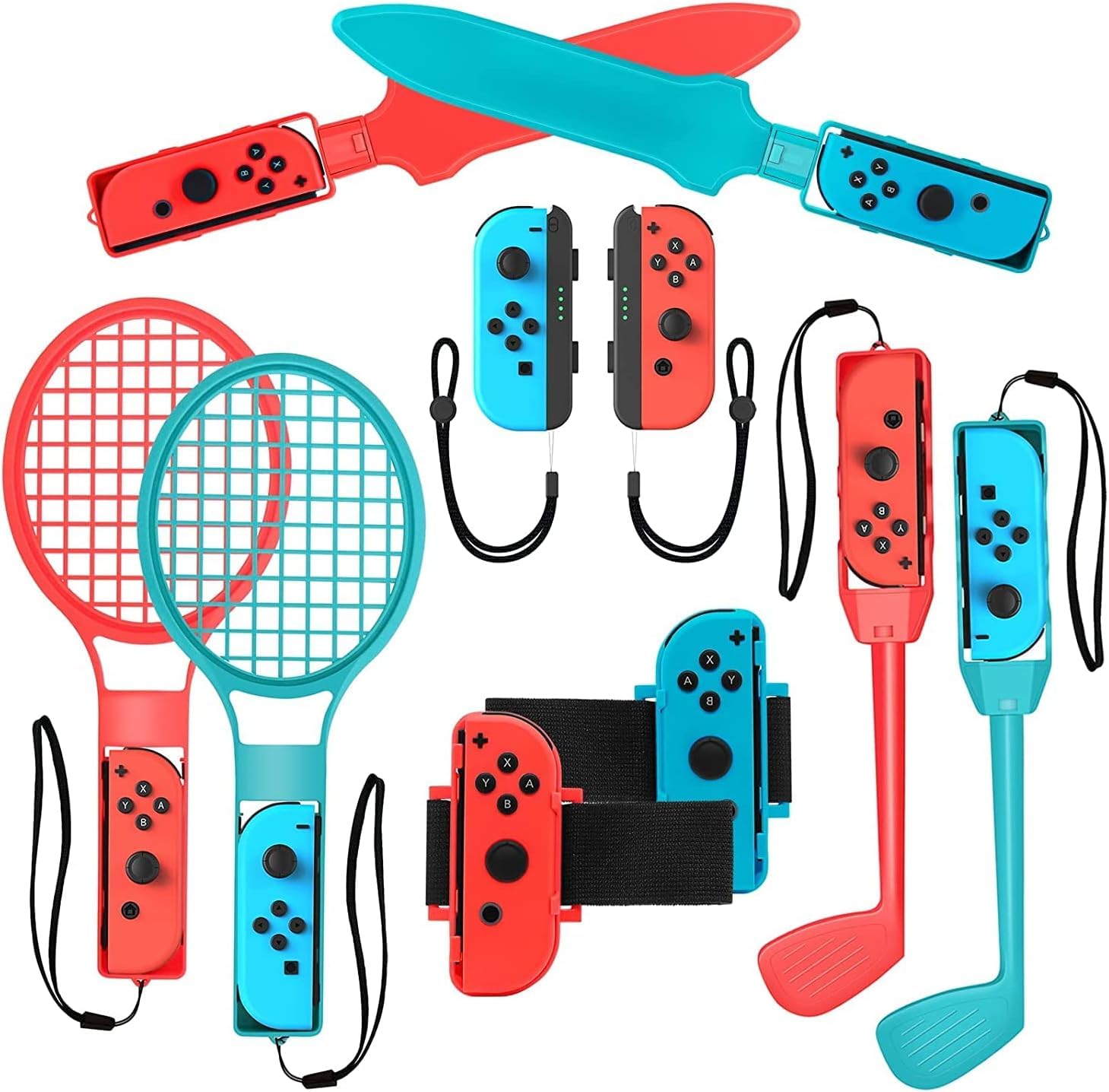 HLRAO 10 in 1 Nintendo Switch Sports Accessories Bundle for Switch & OLED Model 1