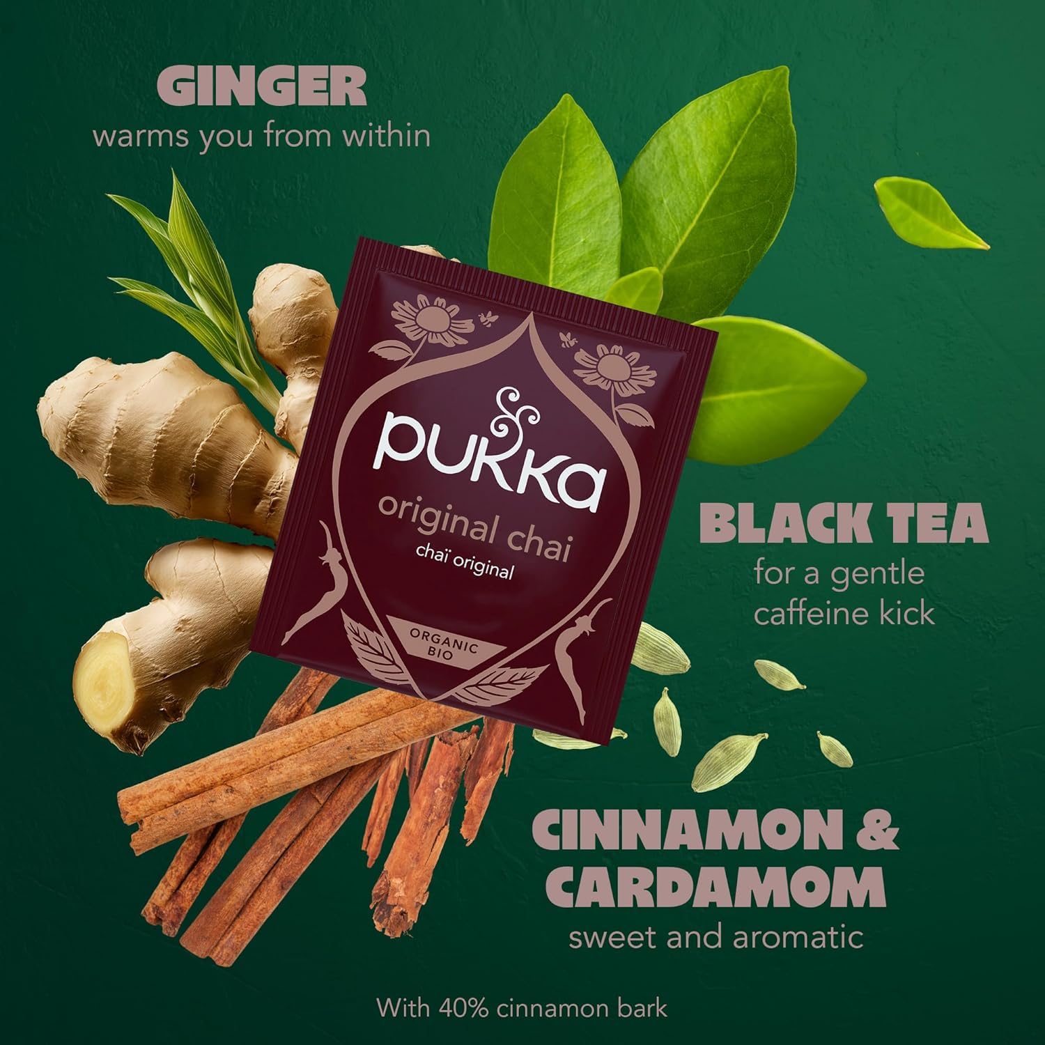 Pukka Herbs Original Chai Organic Herbal Tea Bags - 20 Count, 40g 3