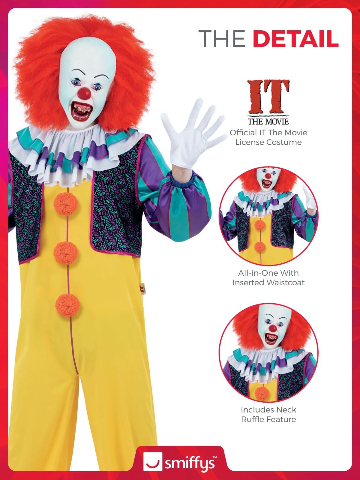 Smiffys Pennywise Costume - Men's M Size 3