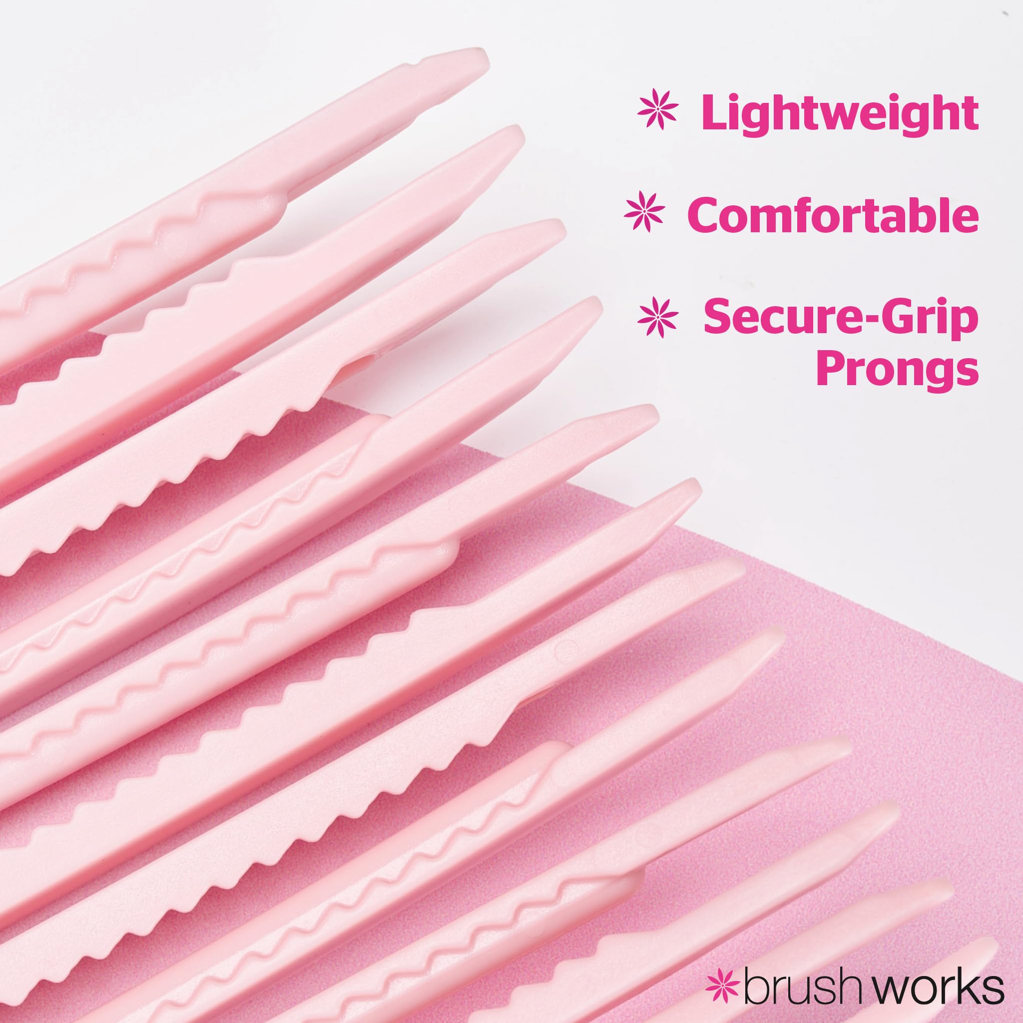 Brushworks Volumising Hair Clips - Instant Root Lift for Fine Hair | 2 Count | Pink 3