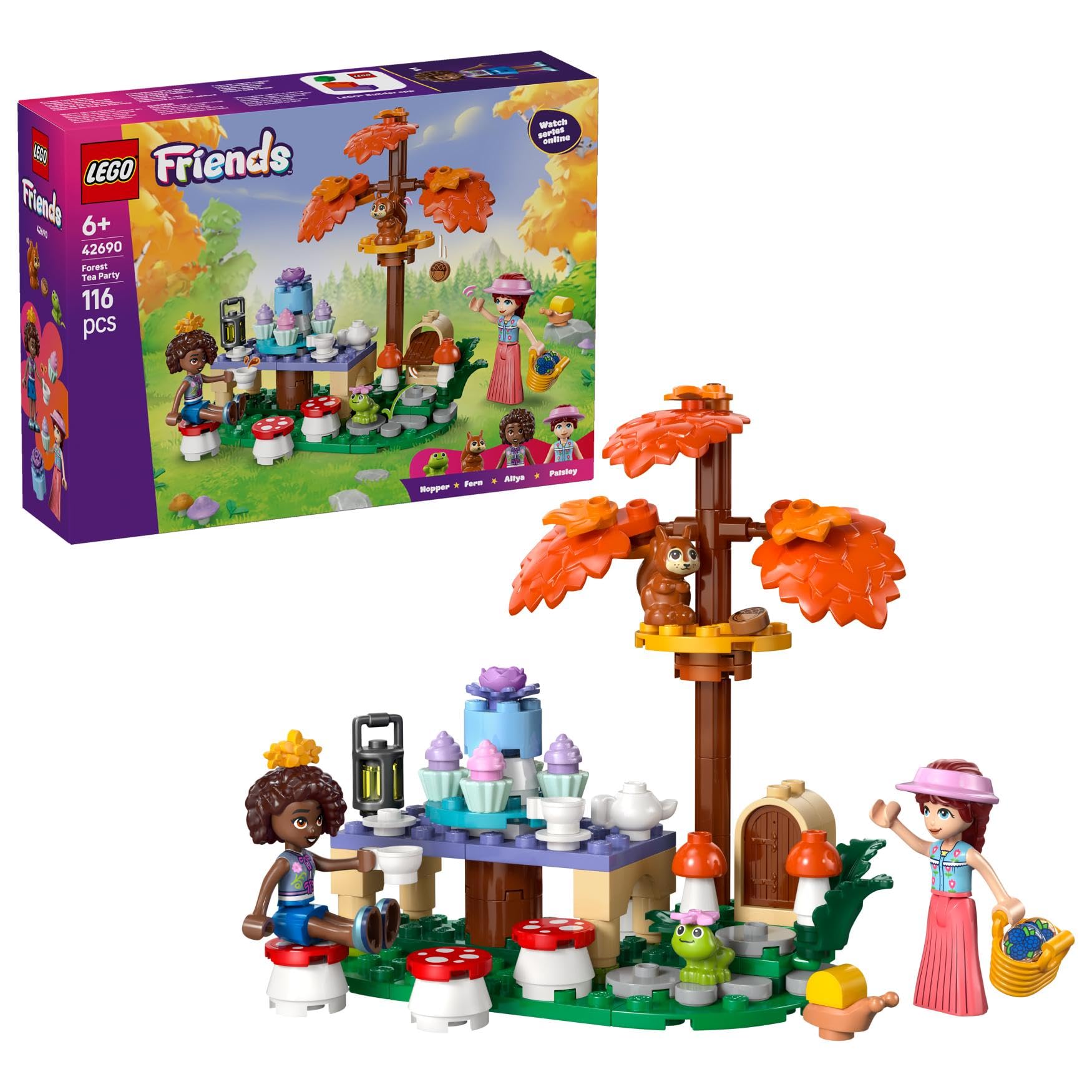 LEGO Friends Forest Tea Party Building Set 42690 | Ages 6+ | 2 Mini Dolls & 3 Animals 1