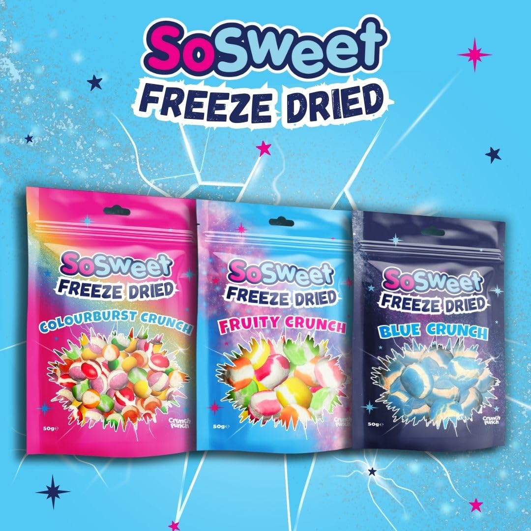 SoSweet Freeze Dried Sweets – Colourburst Crunch 50g | Rainbow Flavour | Crispy Fruit Snack 2