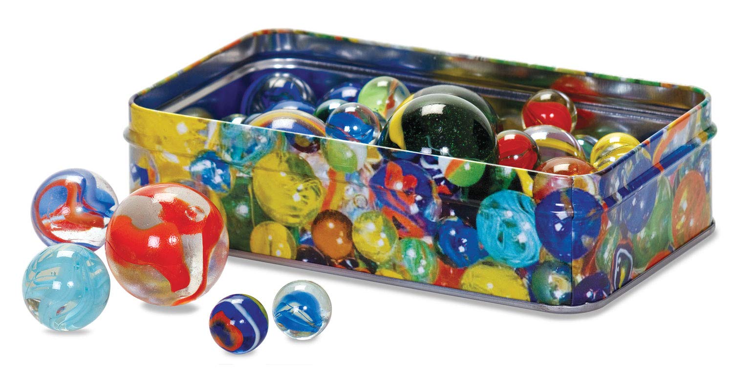 Tobar 60 Mixed Design Marbles - Classic Toy for Kids | Multi-Coloured | Pack of 1 1