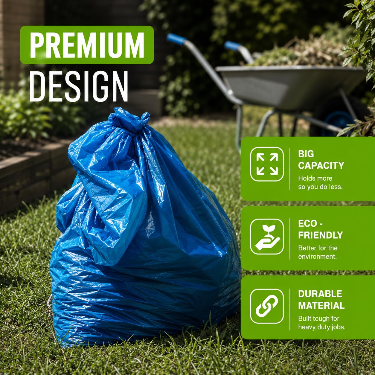 EcoBag Rubble Sacks - 20 Count Heavy Duty Bin Liners | 40 Litre Capacity | 100 Microns Thick 7