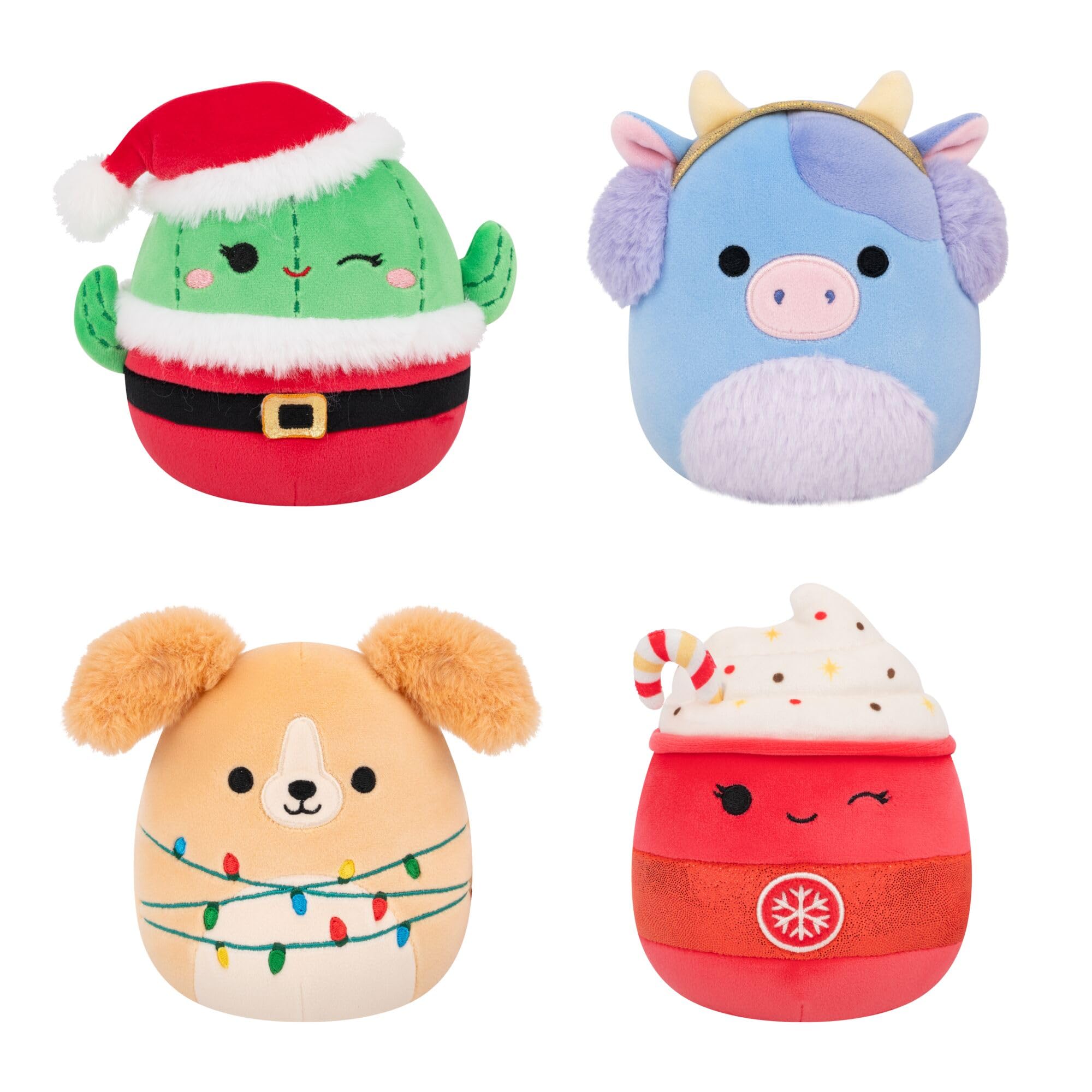 Squishmallows 4-Pack Christmas Holiday Plush Set - Maritza, Stevon, Clayton, Tinsley 1