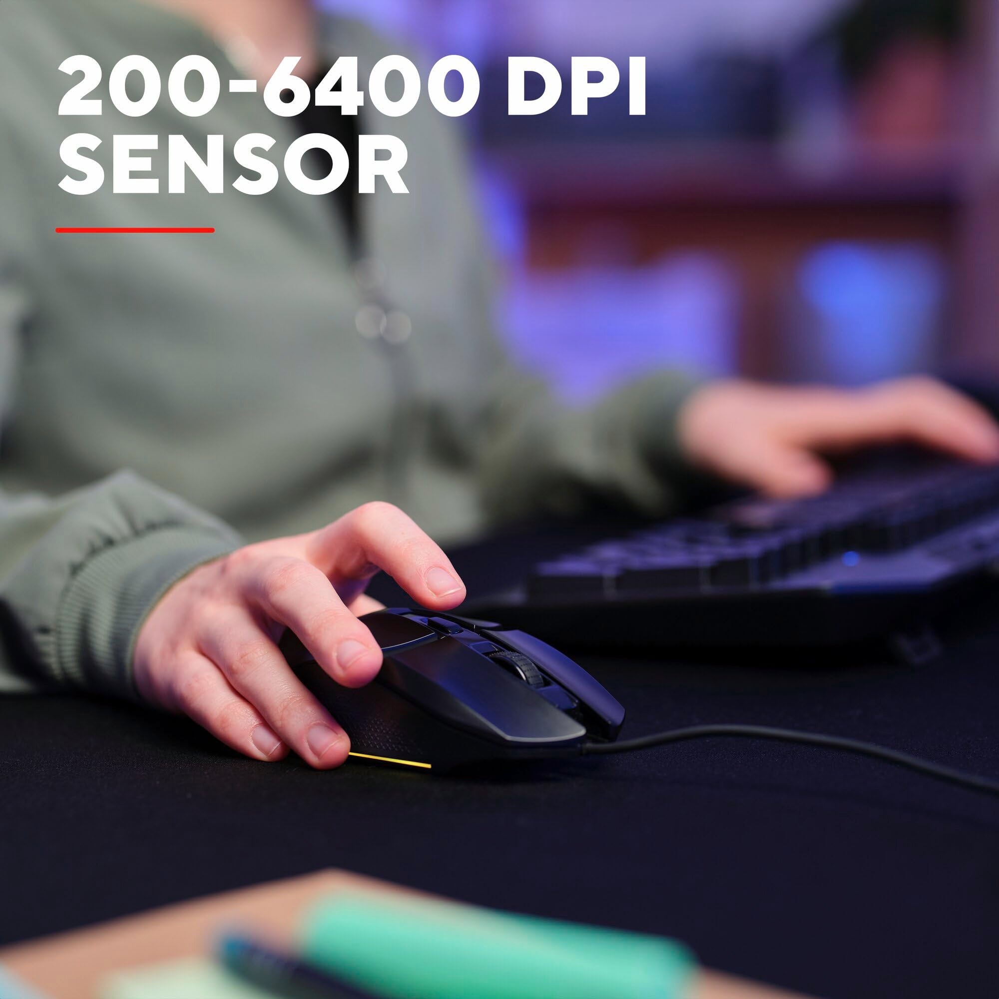 Trust Gaming GXTrust 1109 Vylax Gaming Mouse - 6 Programmable Buttons, 200-6400 DPI, RGB LED Lighting, 1.5m Cable, Black 3