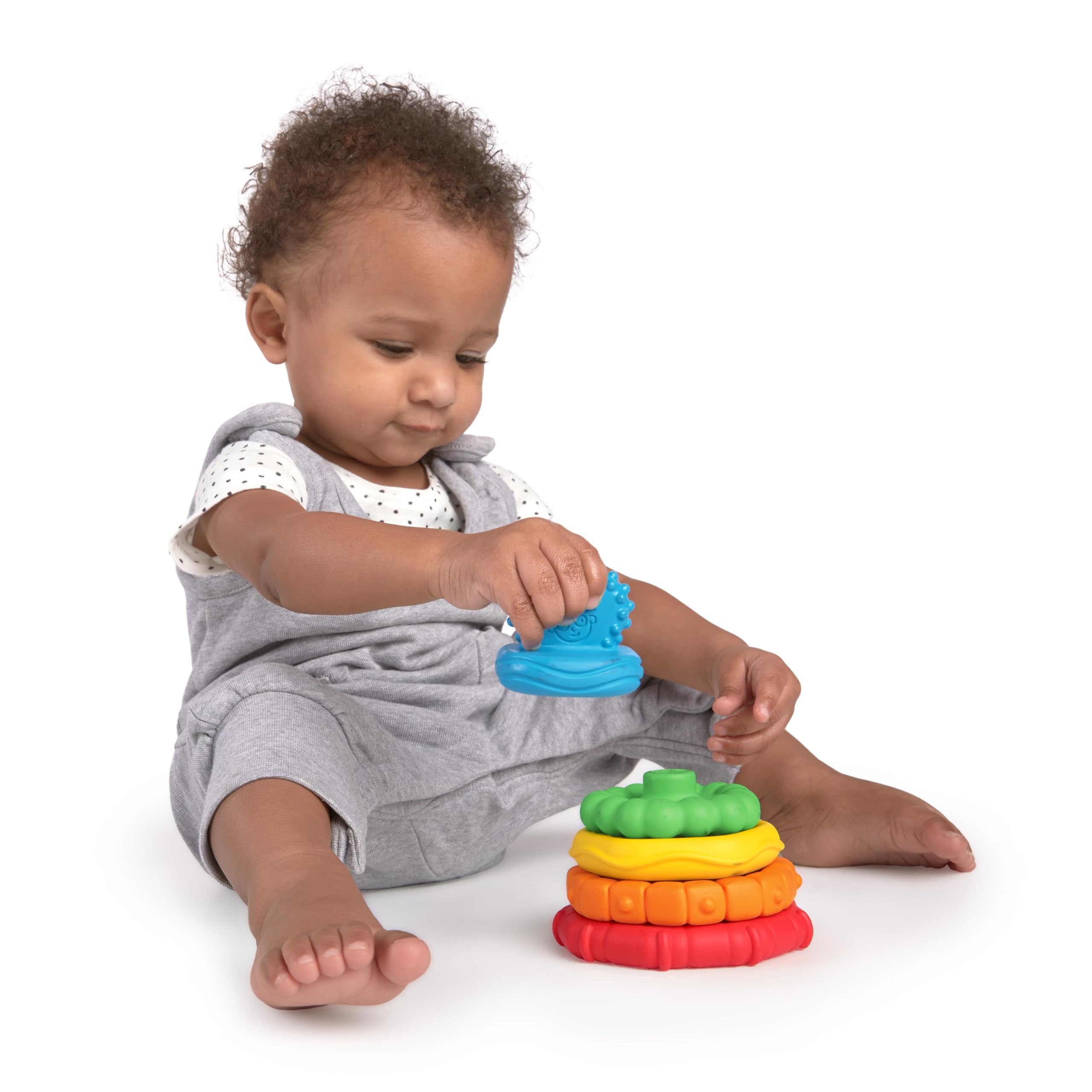 Baby Einstein Stack & Teethe Multi-Textured 5-Piece Teether Toy Set for Ages 3 Months + 8