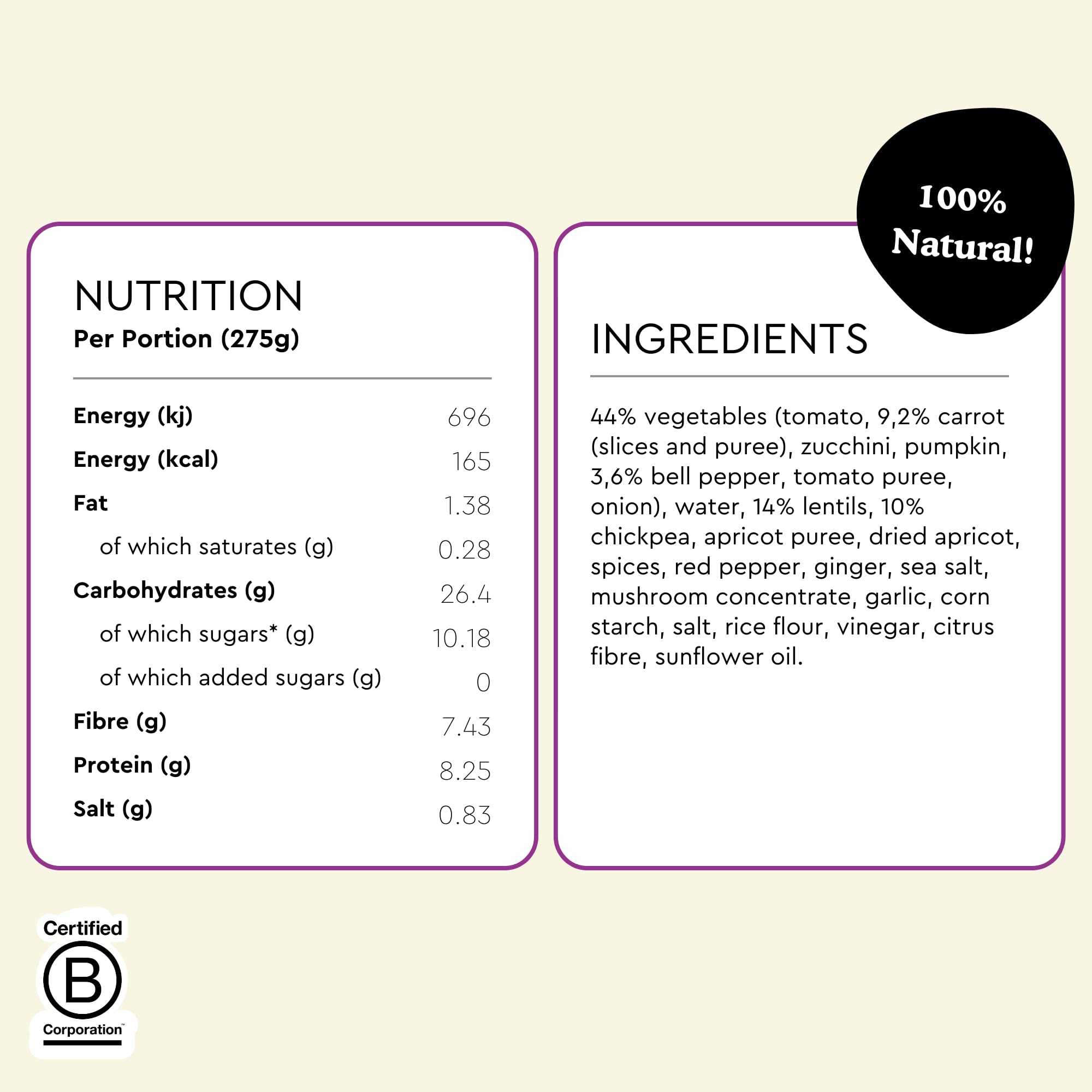 Fiid 100% Natural Vegan Moroccan Chickpea Tagine Stew - Microwave Ready Meal 10