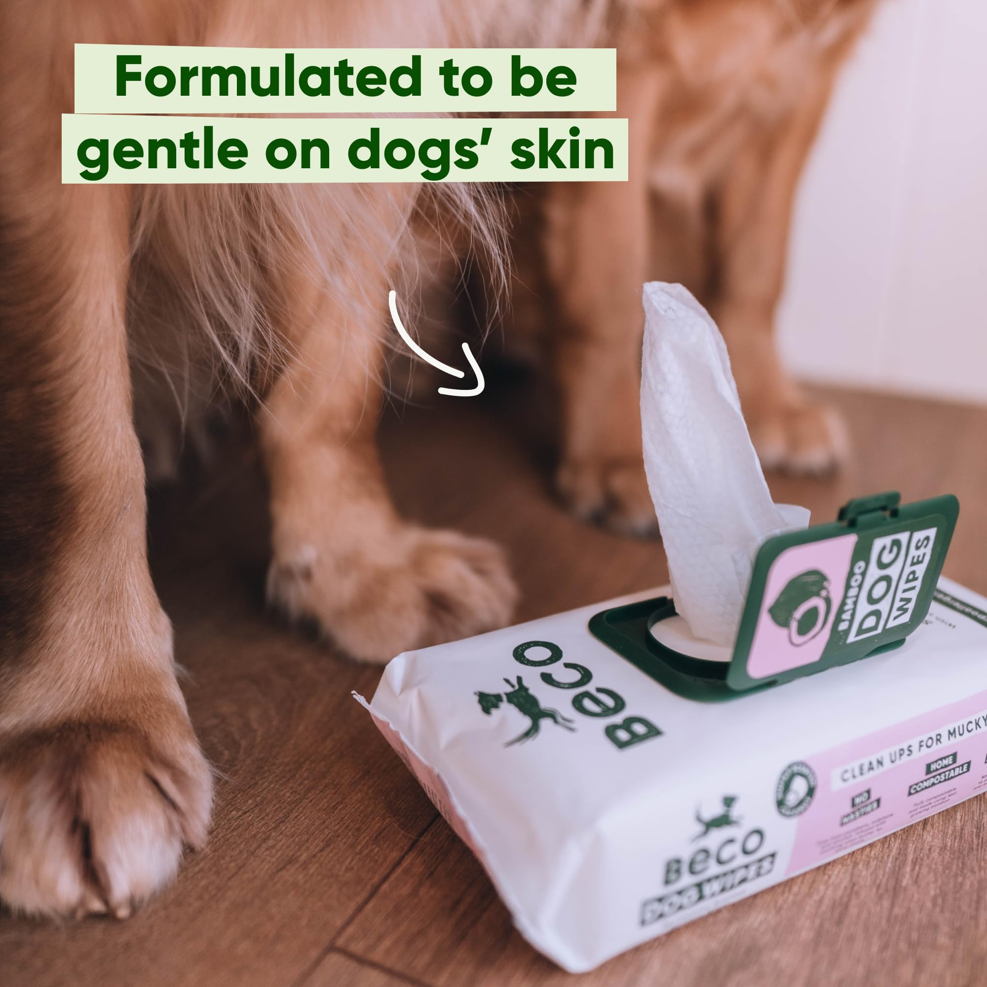 Beco Dog Wipes - Coconut Scented, Hypoallergenic, 80 Count Pack 3