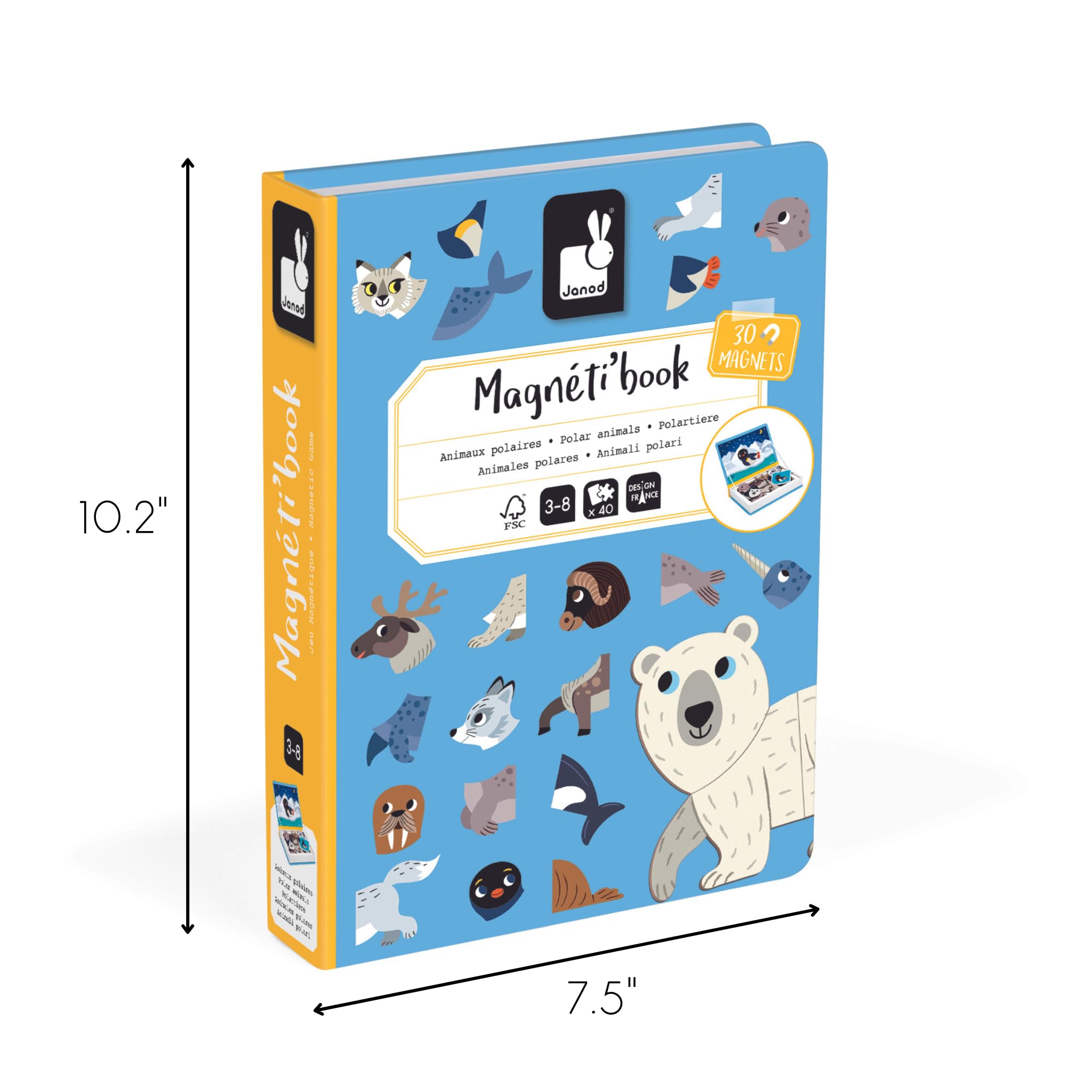 Janod Magnéti'Book Arctic Animals - 30 Magnets, 10 Models | Ages 3-8 3