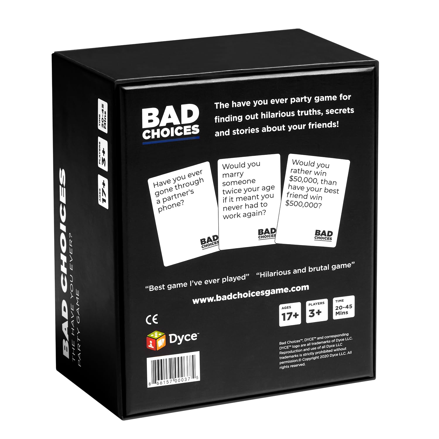 BAD CHOICES The Have You Ever? Game | 300 Cards | Ages 15+ | 3+ Players | 20-45 Min 9