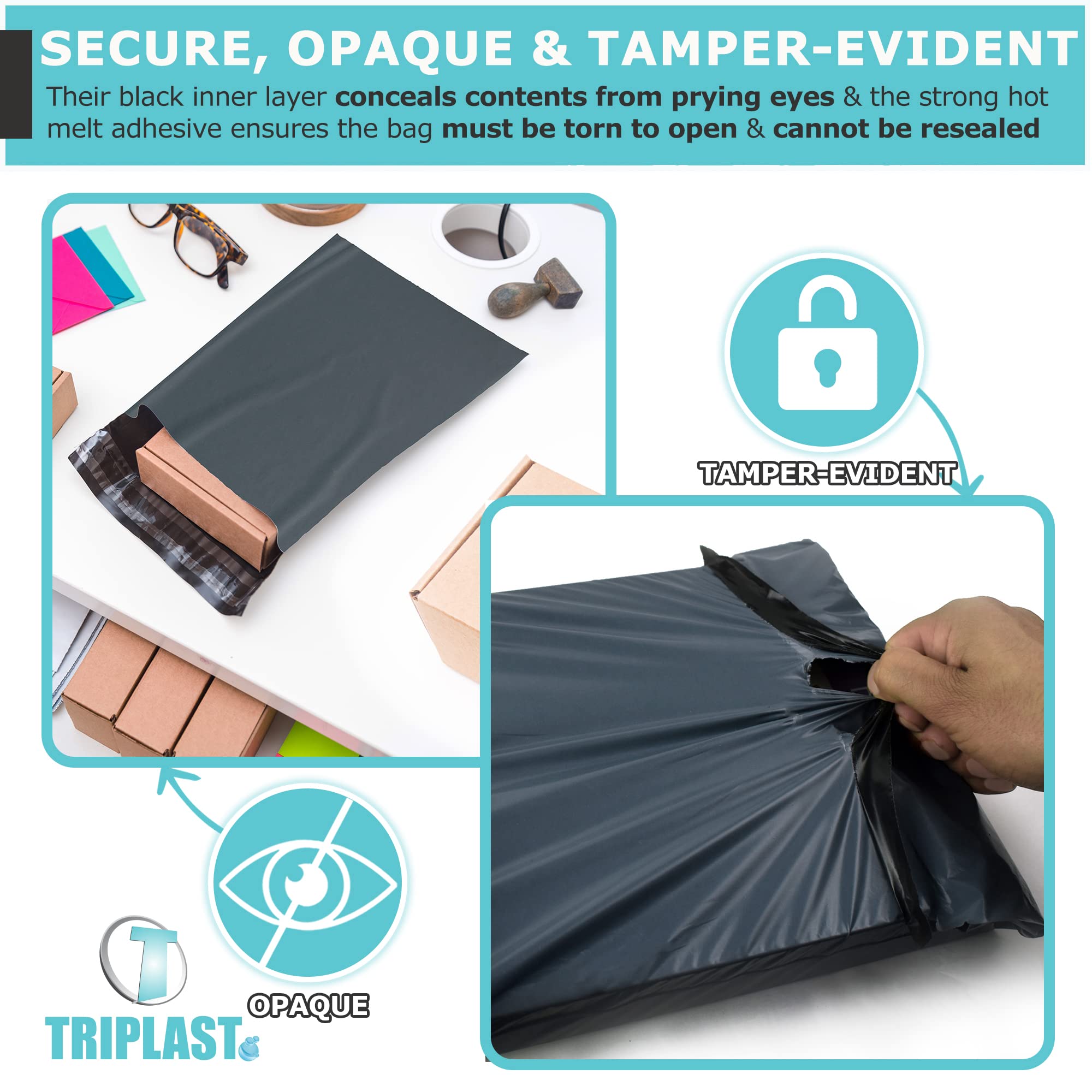Triplast Grey Mailing Bags - 17 x 24 inch | 50 Pack | 55mu LDPE 4
