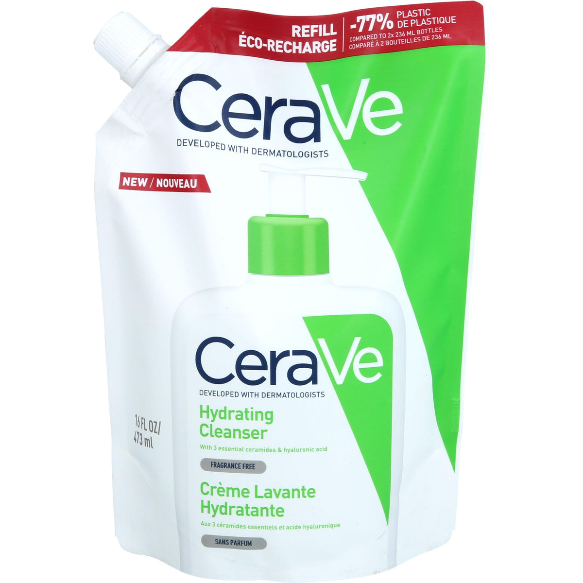 CeraVe Hydrating Facial Cleanser - 24-Hour Hydration | Hyaluronic Acid & Ceramides | 473ml