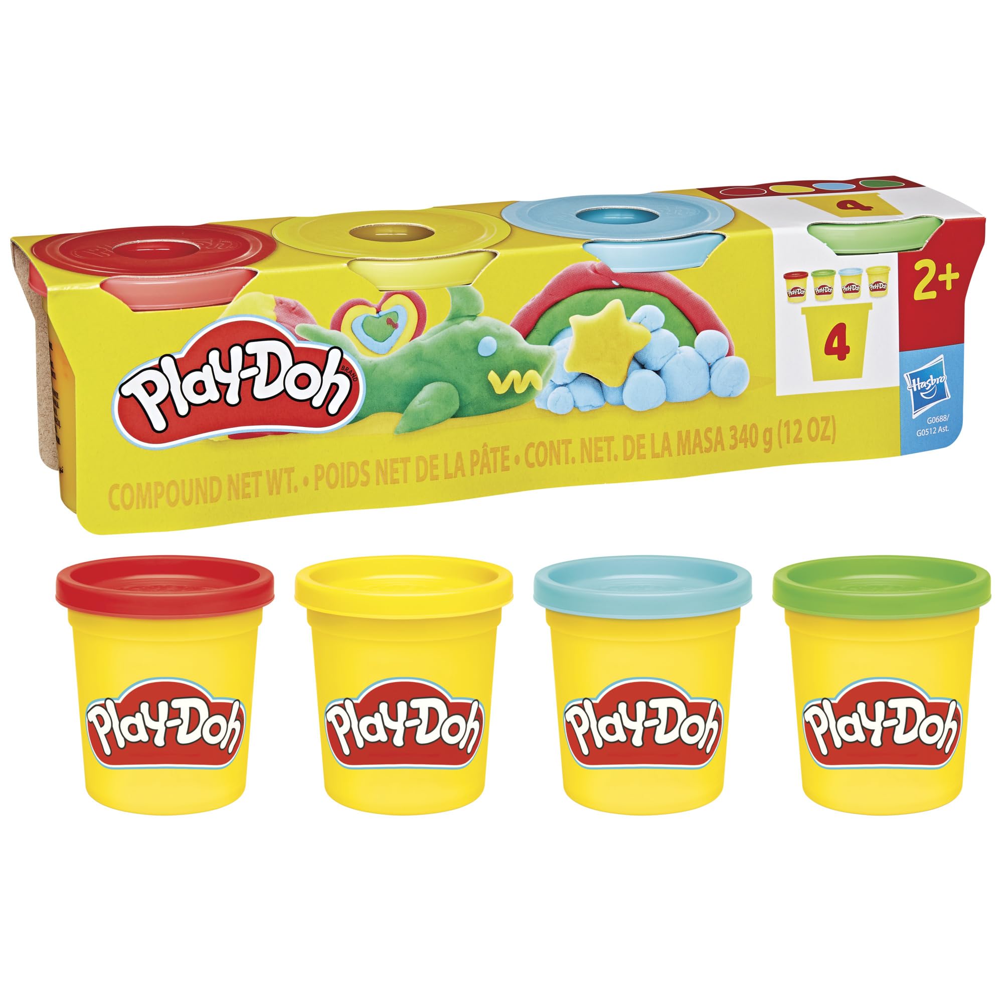 Play-Doh Classic Colours 4 Pack - 85 Gram Cans | Ages 2+ 1
