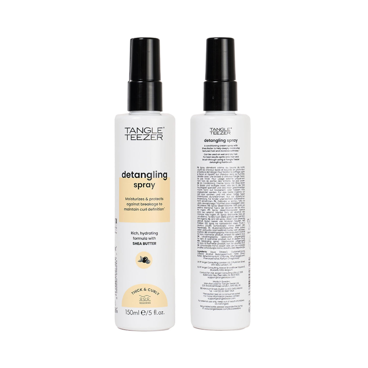 Tangle Teezer Detangling Cream Spray - Detangles, Nourishes, Strengthens Thick & Curly Hair | Shea Butter, Vegan, Cruelty-Free | 150 ml