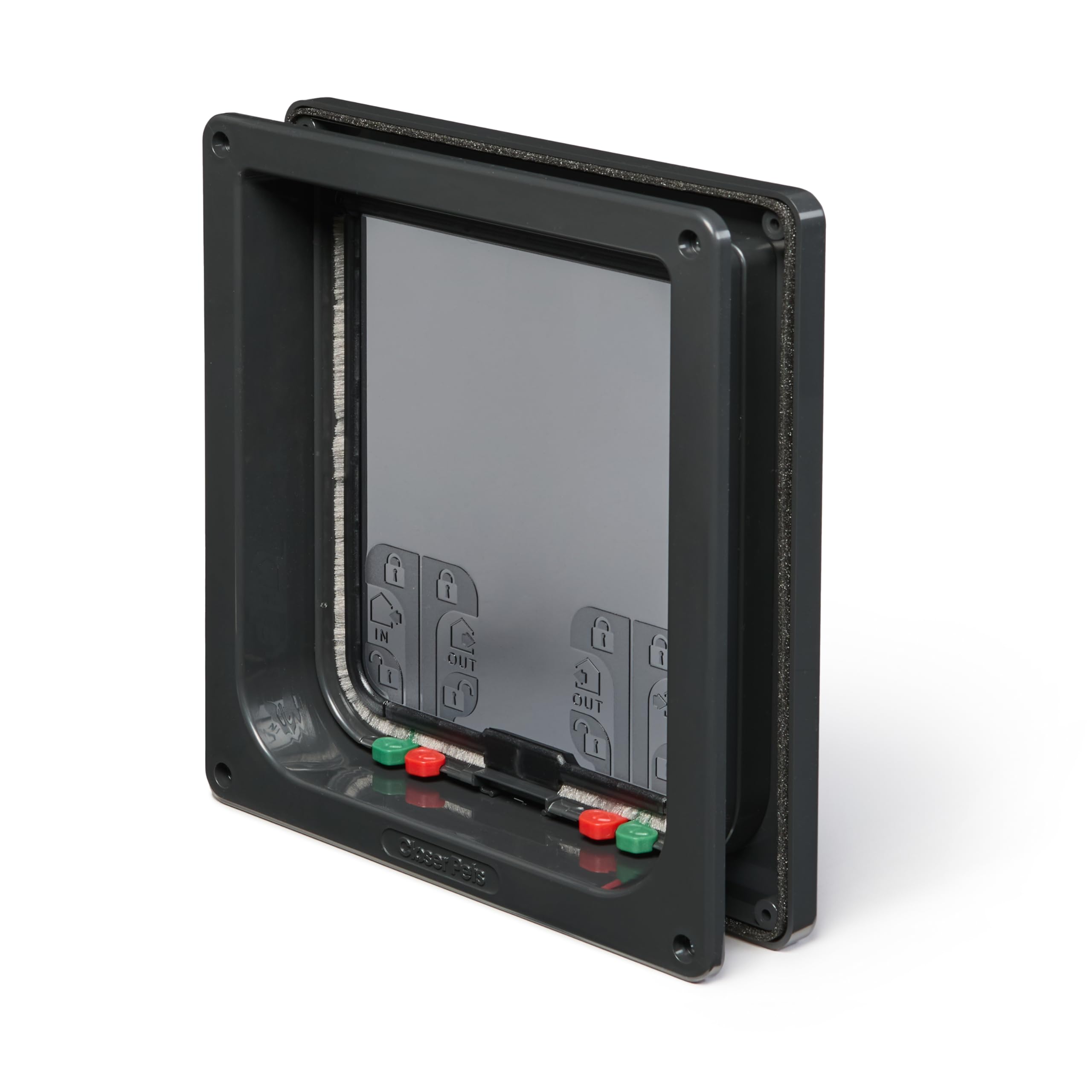 Cat Mate 4-Way Locking Large Cat Flap - Grey | Suitable for UPVC, Metal, Wood Doors & Walls | Up to 50mm Thick