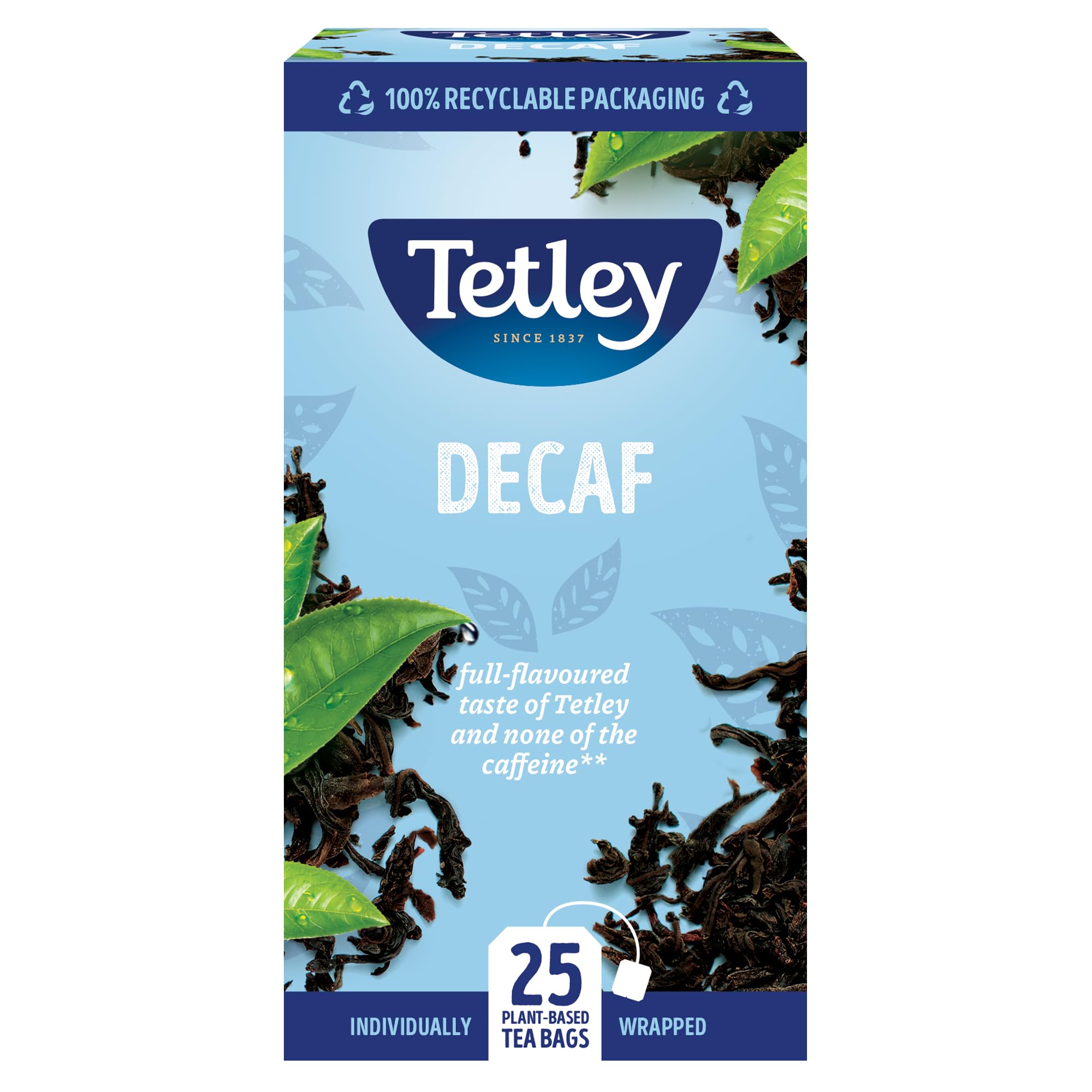 Tetley Everyday Original Decaf Black Tea Bags - Smooth Decaf Blend, Rainforest Alliance Certified | 25 Count (Pack of 1) 1