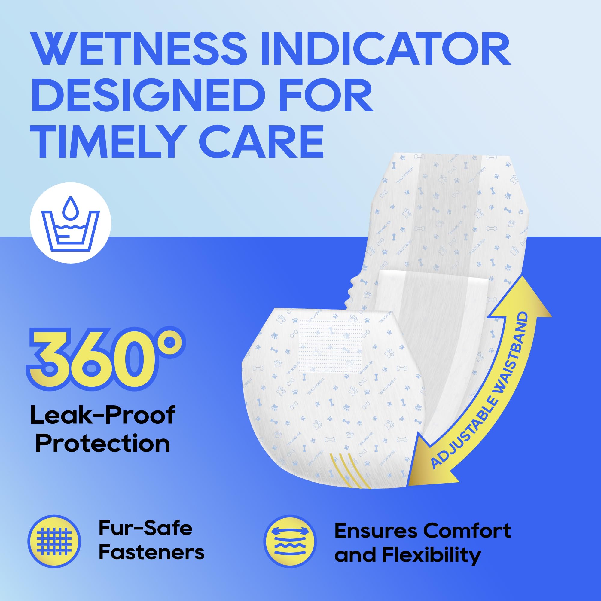 HONEY CARE All-Absorb A26 Male Dog Wraps - Small Size, 50 Count | Breathable & Leak-Proof 7