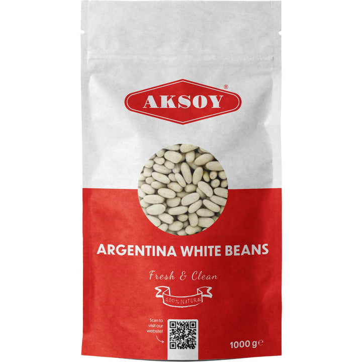 Aksoy Argentina White Beans 1KG - Premium White Beans for Stews, Soups, Salads & Casseroles