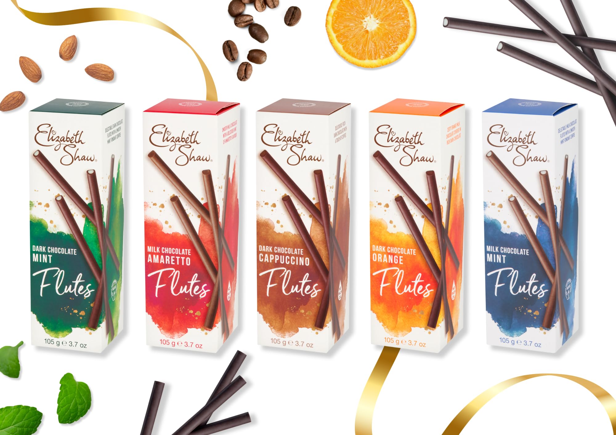 Elizabeth Shaw Dark Chocolate Orange Flutes 105g - Milk Chocolate with Orange Centre 5