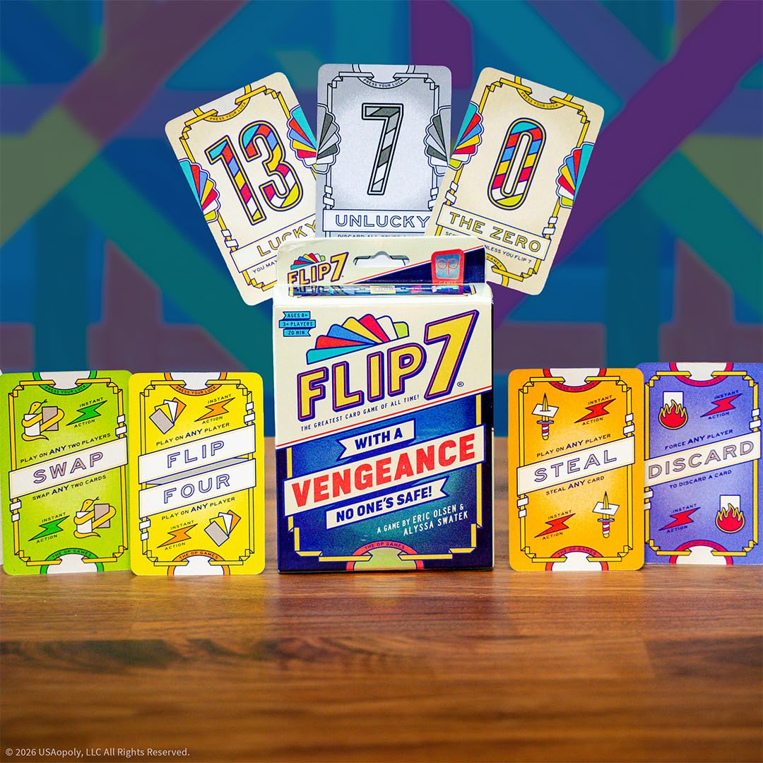 USAopoly Flip 7 With a Vengeance Party Card Game | Ages 8+ | 3+ Players 7