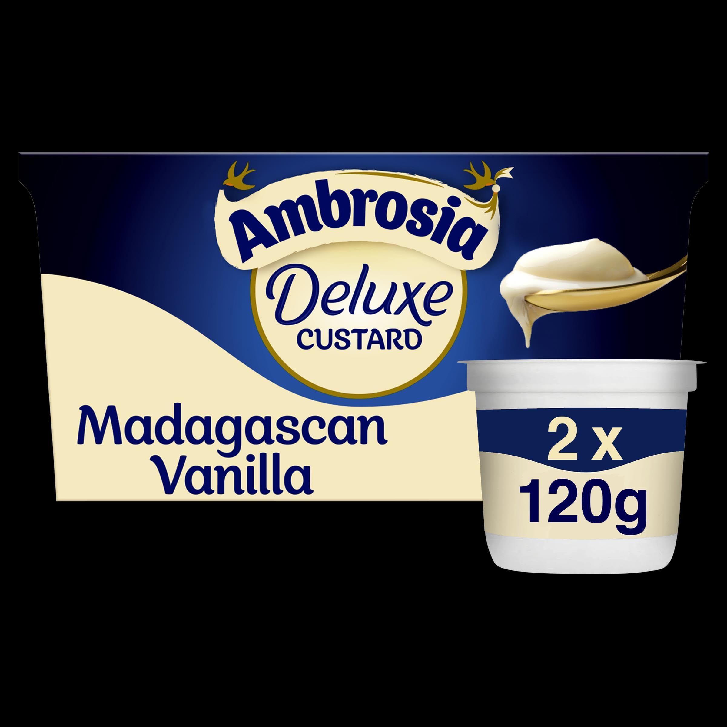 Ambrosia Deluxe Instant Custard Pots, Madagascan Vanilla, Pack of 8 (2 x 120g Pots) 2