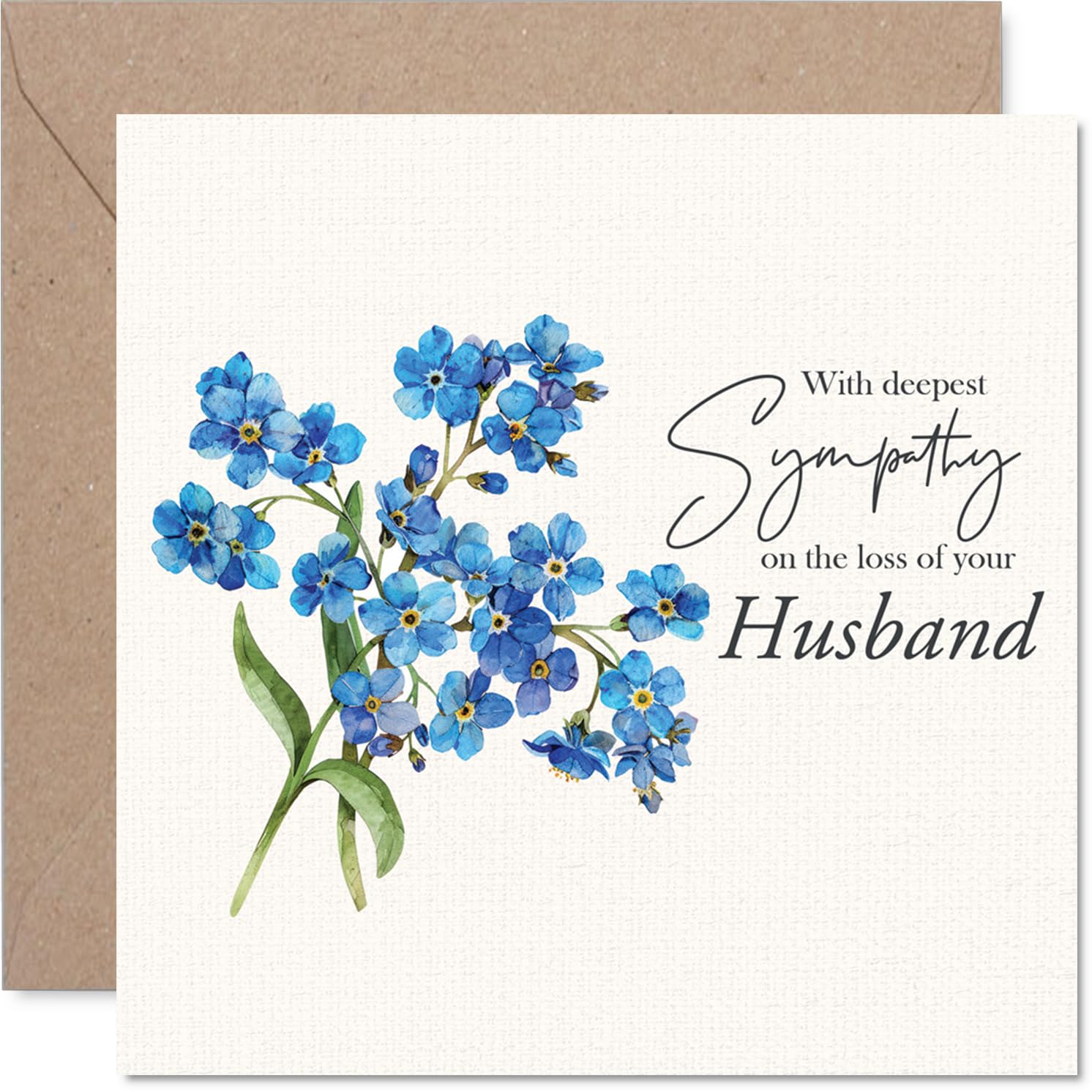 Stuff4 Sympathy Card for Loss of Husband - With Deepest Sympathy | 145mm x 145mm