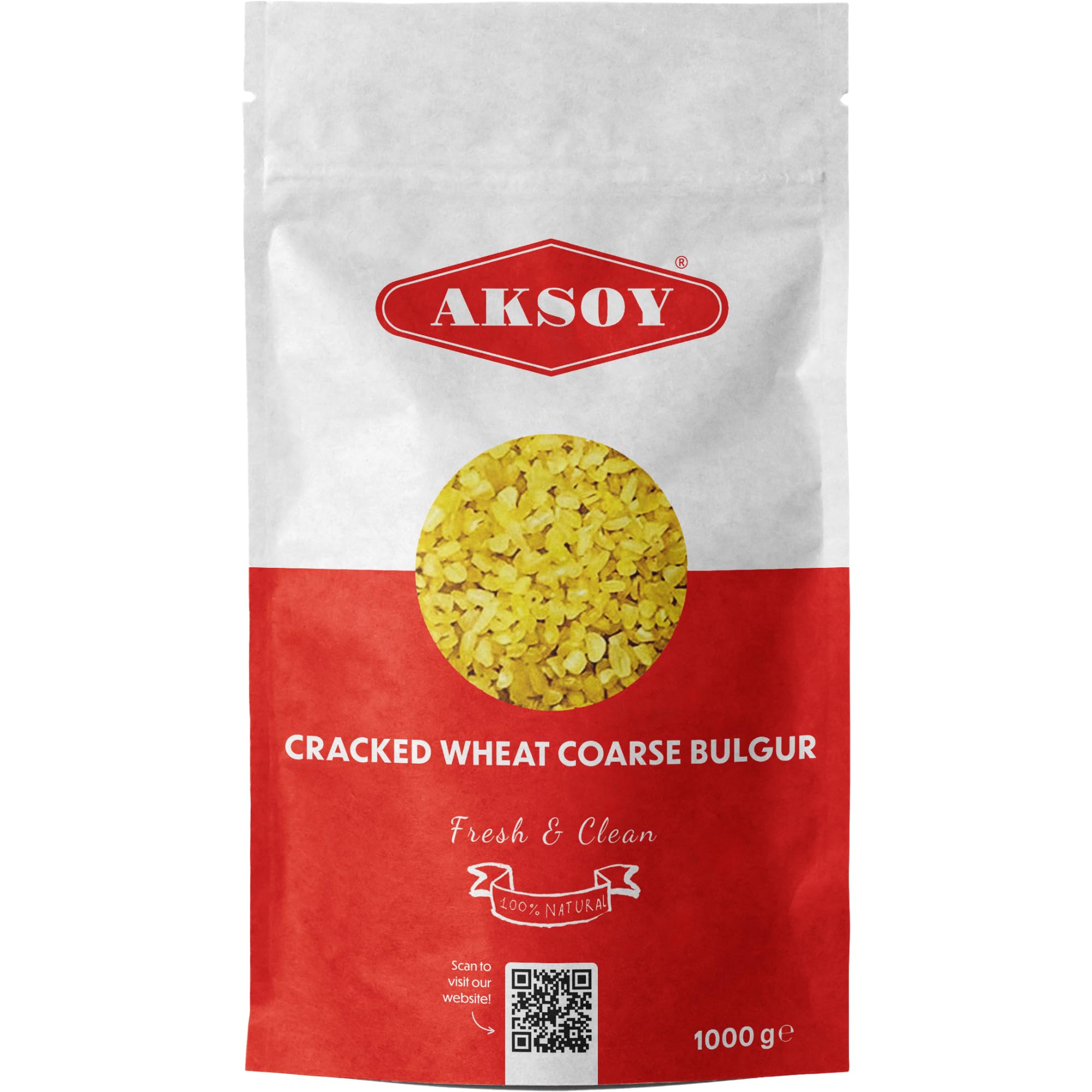 AKSOY Coarse Bulgur Wheat - 1KG Natural Whole Grain Cracked Wheat | Quick Cooking 6