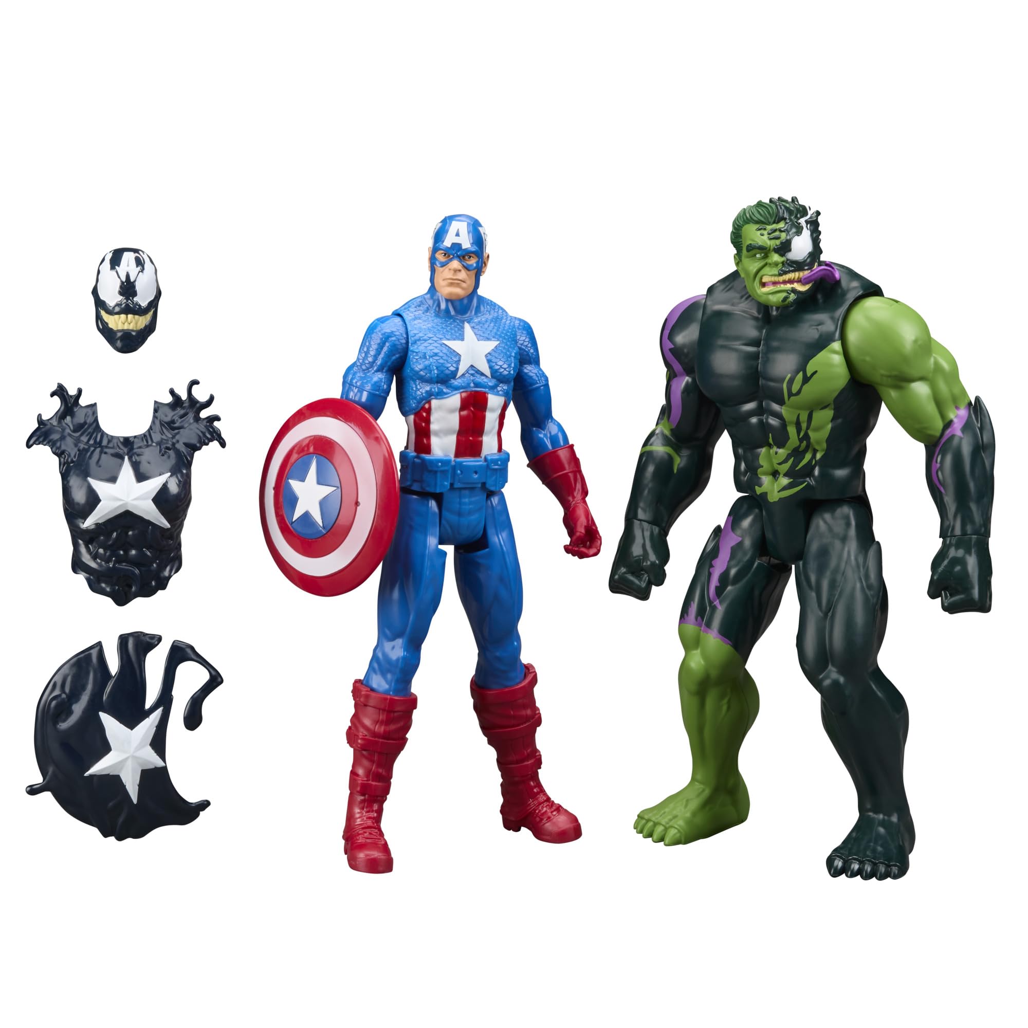 Marvel Avengers VenomVersus Titan Hero Series Venomized Captain America & Hulk 30-cm Action Figures