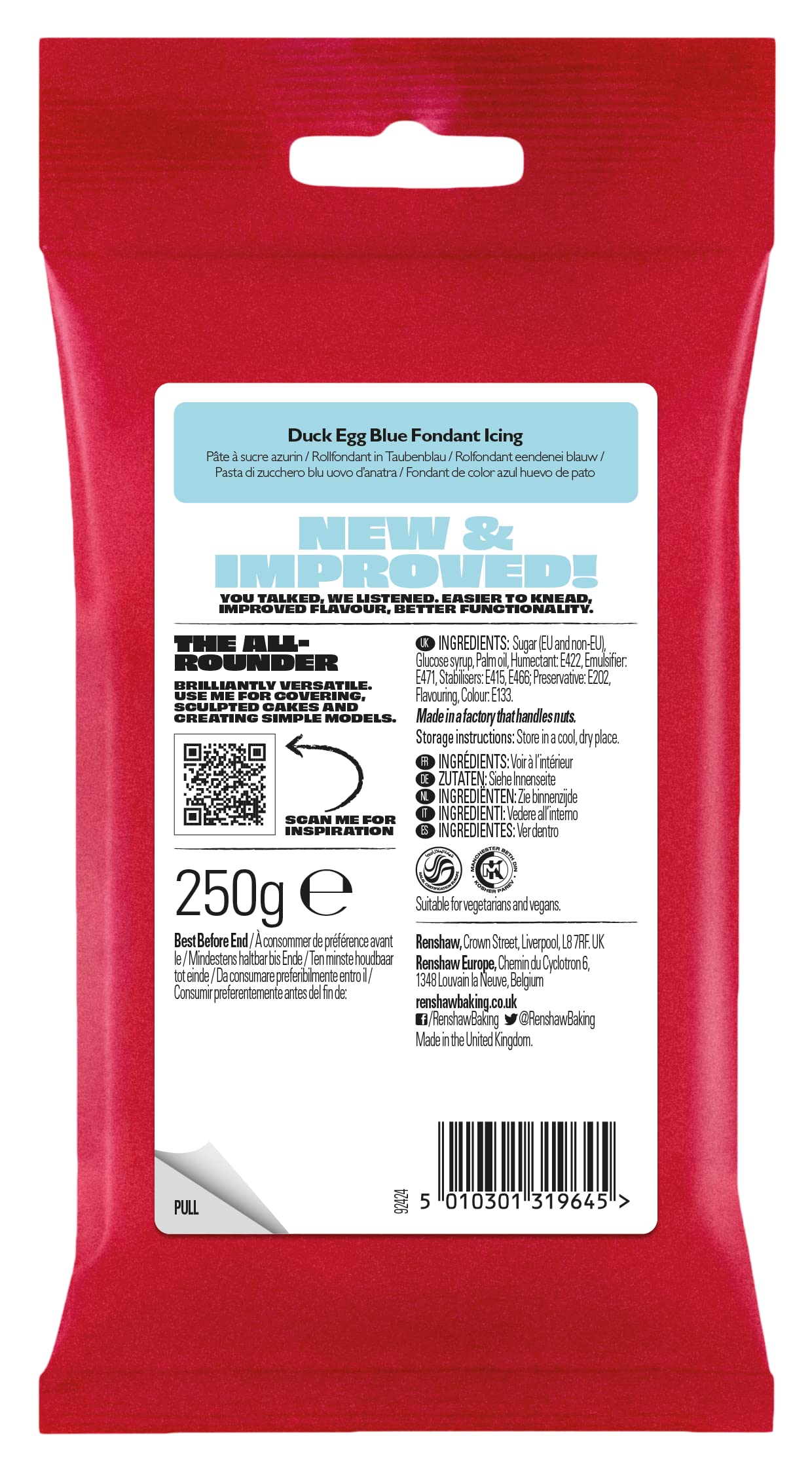 Renshaw Just Roll With It Fondant Icing - Duck Egg Blue, 250g 4