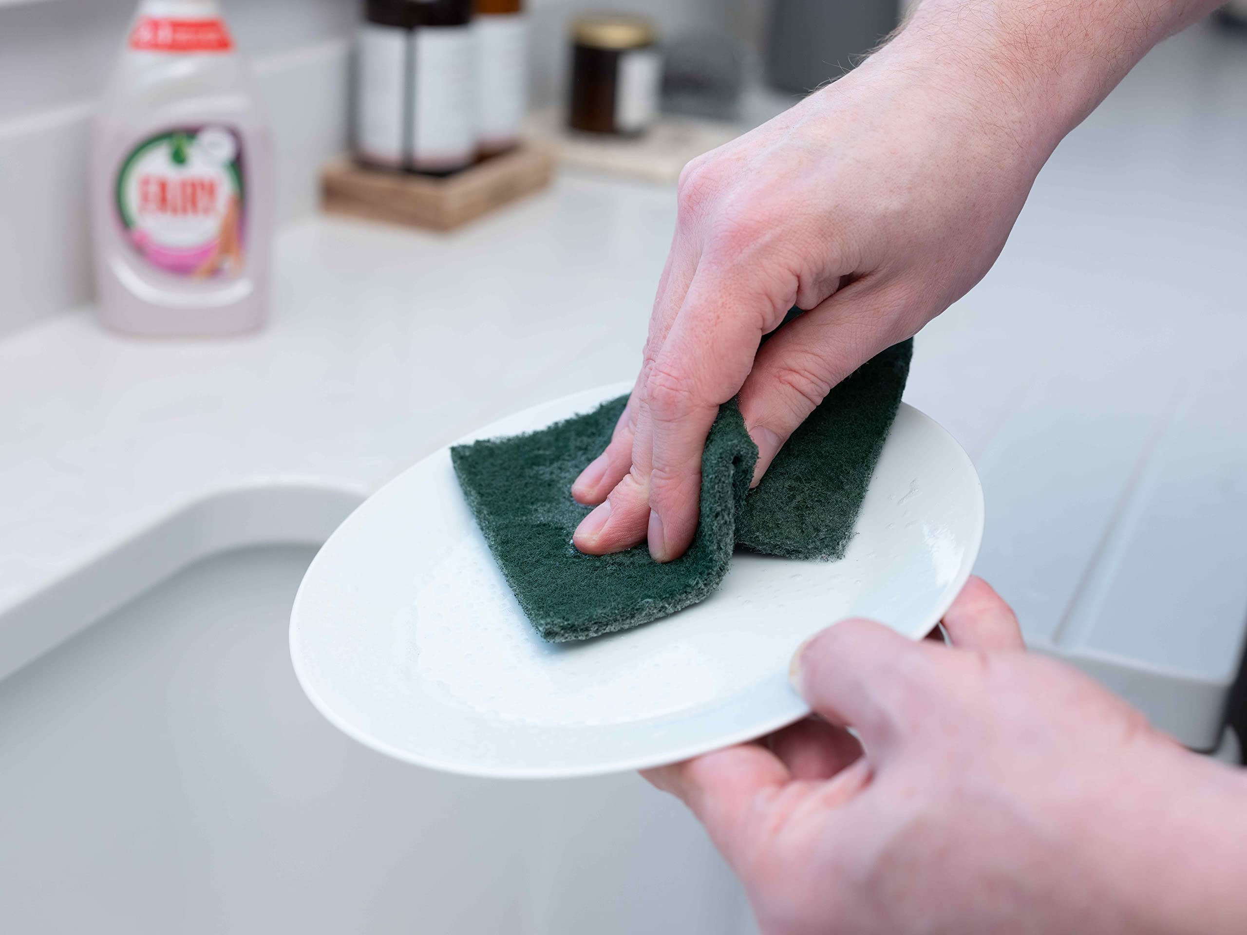 Addis Fairy Original Extra Strong Scourer Pads, Pack of 3, Mixed Colours (Green, Black & Red) 13