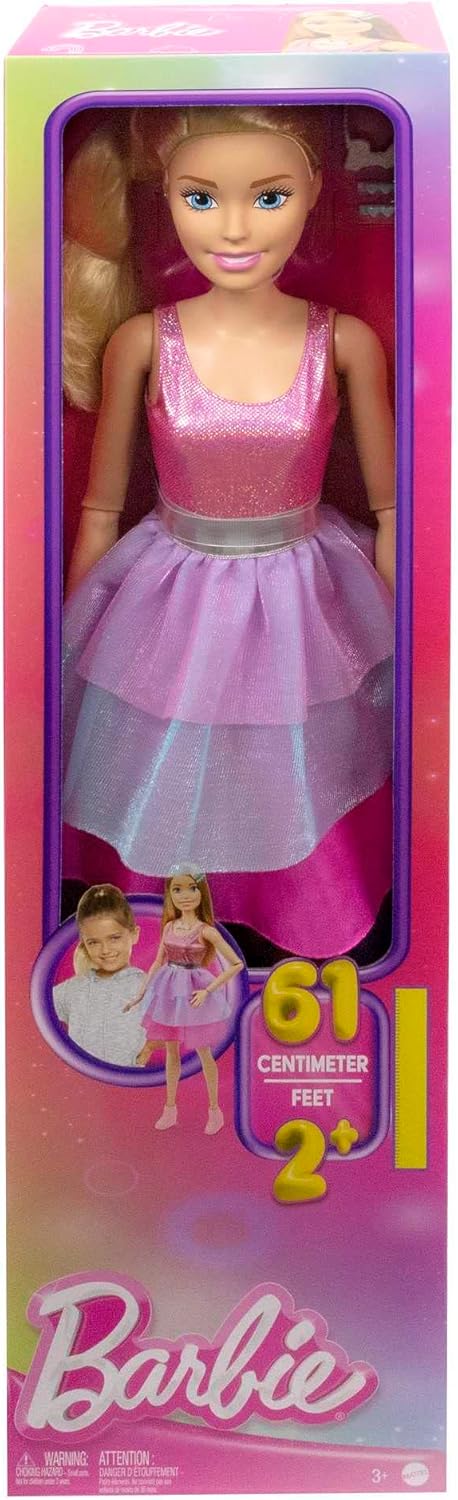 Barbie - Large 28-Inch Blonde Doll with Shimmery Pink Dress and Accessories 3