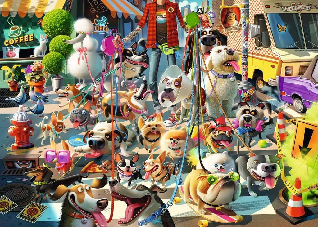 Ravensburger The Dog Walker 1000 Piece Jigsaw Puzzle - Dogs, Age 12+