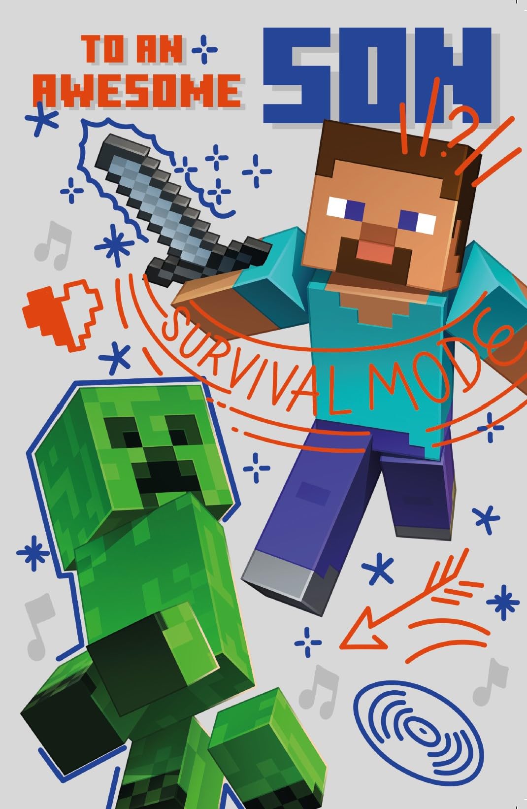 Danilo Promotions LTD Minecraft Birthday Card for Son | 148mm x 210mm 1