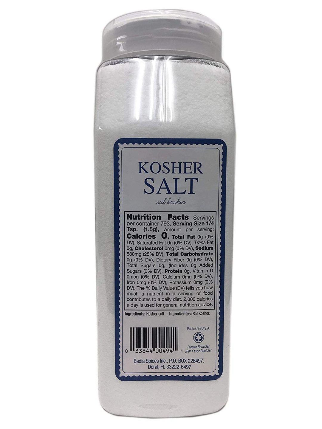 Badia Kosher Salt - 1.19kg (42 oz) US Imported Coarse Edible Salt