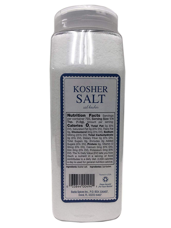 Badia Kosher Salt - 1.19kg (42 oz) US Imported Coarse Edible Salt