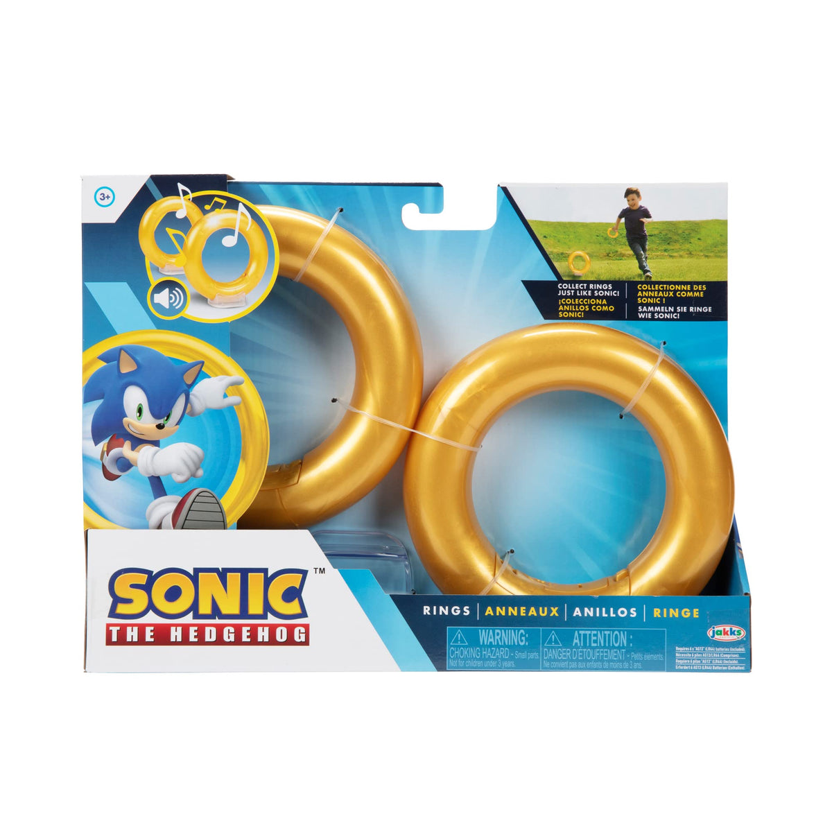 Jakks Pacific Sonic the Hedgehog Sonic Rings with SFX | Role-Play Toy | Ages 3+