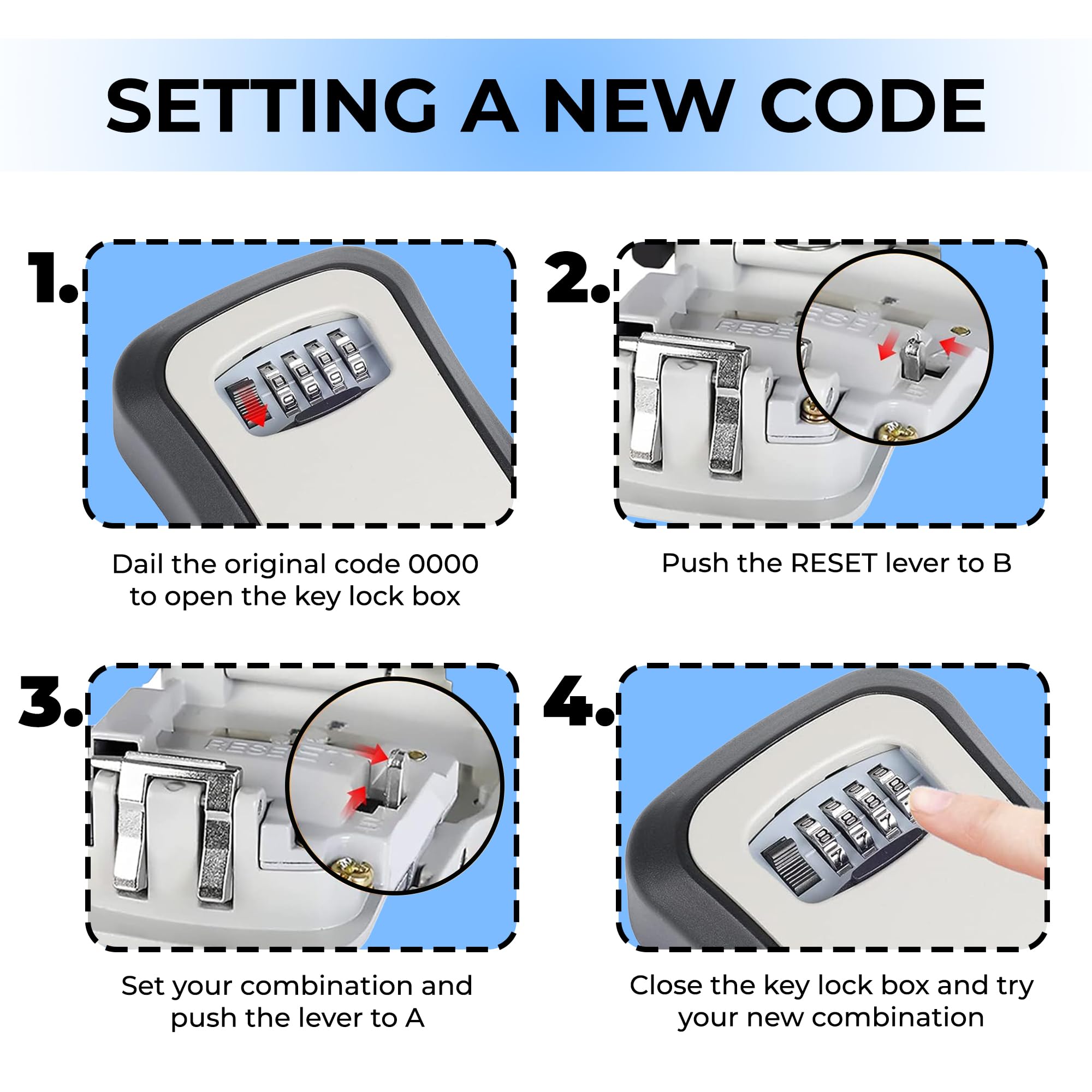 XShield 4-Digit Combination Key Safe - Wall Mountable, Weatherproof Zinc Box | 115x95x40mm 2