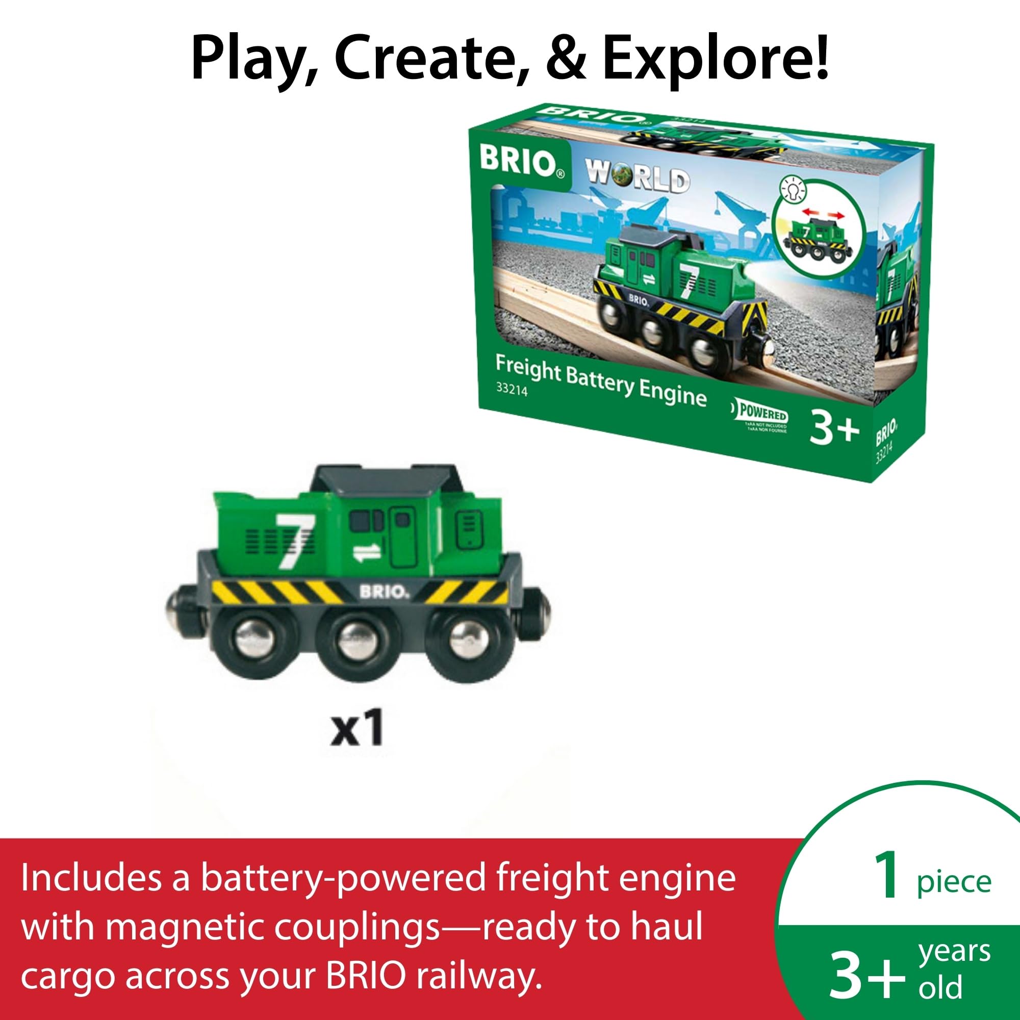 BRIO Battery Powered Freight Engine Train | Retro Design | Ages 3+ 3