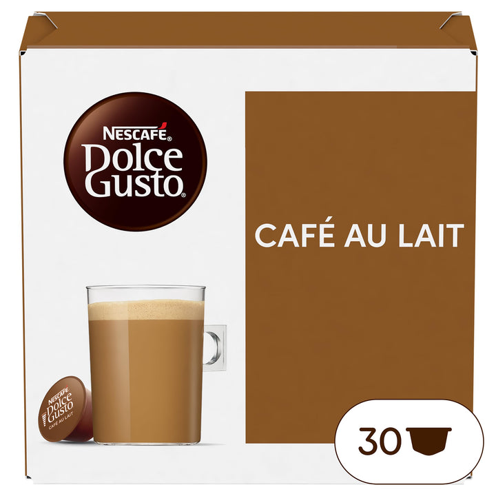NESCAFÉ Dolce Gusto Café Au Lait Coffee Pods - 90 Capsules (3 x 30) for Dolce Gusto Machines