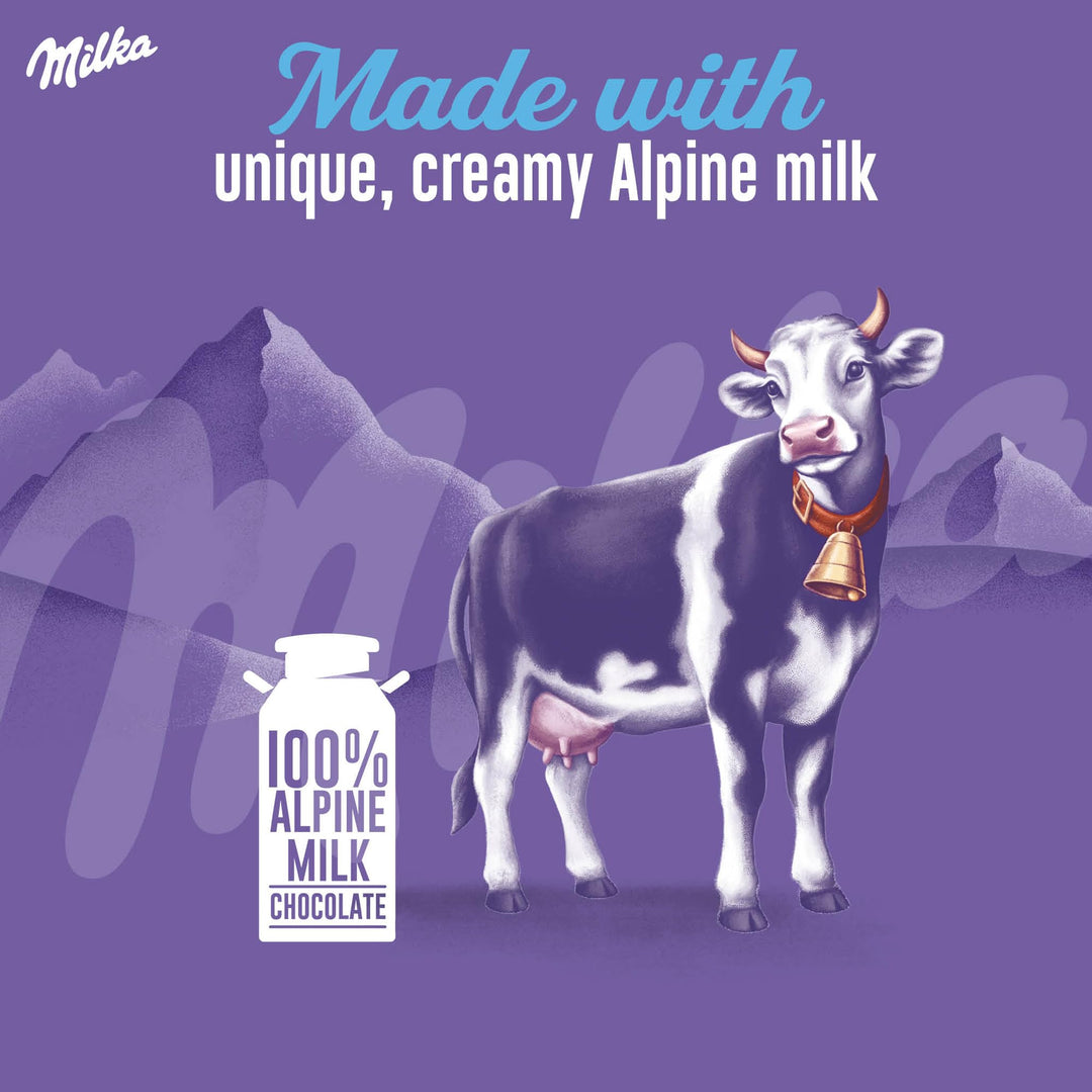 Milka with Daim Chocolate Bar, Alpine Milk Chocolate with Crunchy Daim Pieces, 100g
