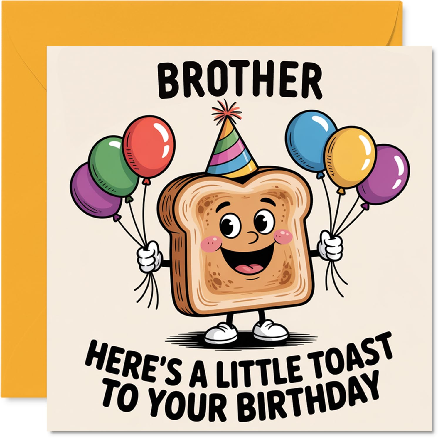 Stuff4 Brother Birthday Card - A Little Toast To You | 145mm x 145mm | Uncoated Interior 1