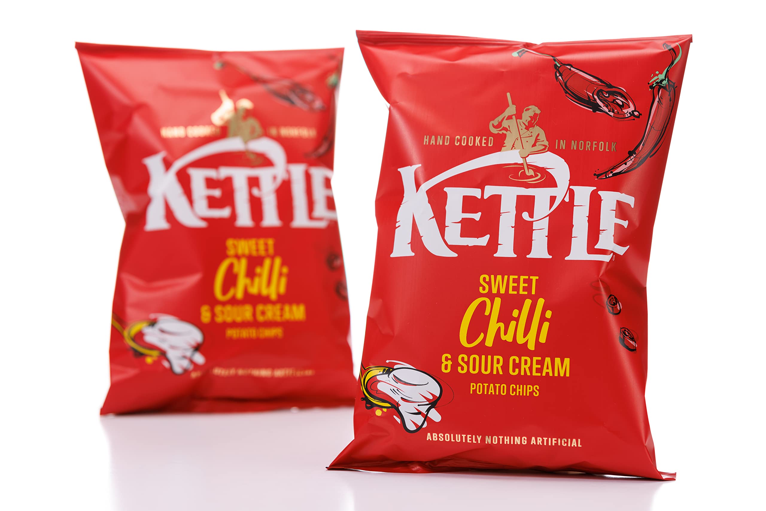 Kettle Chips Sweet Chilli and Sour Cream Potato Chips - 130g Single Bag | Vegetarian 2