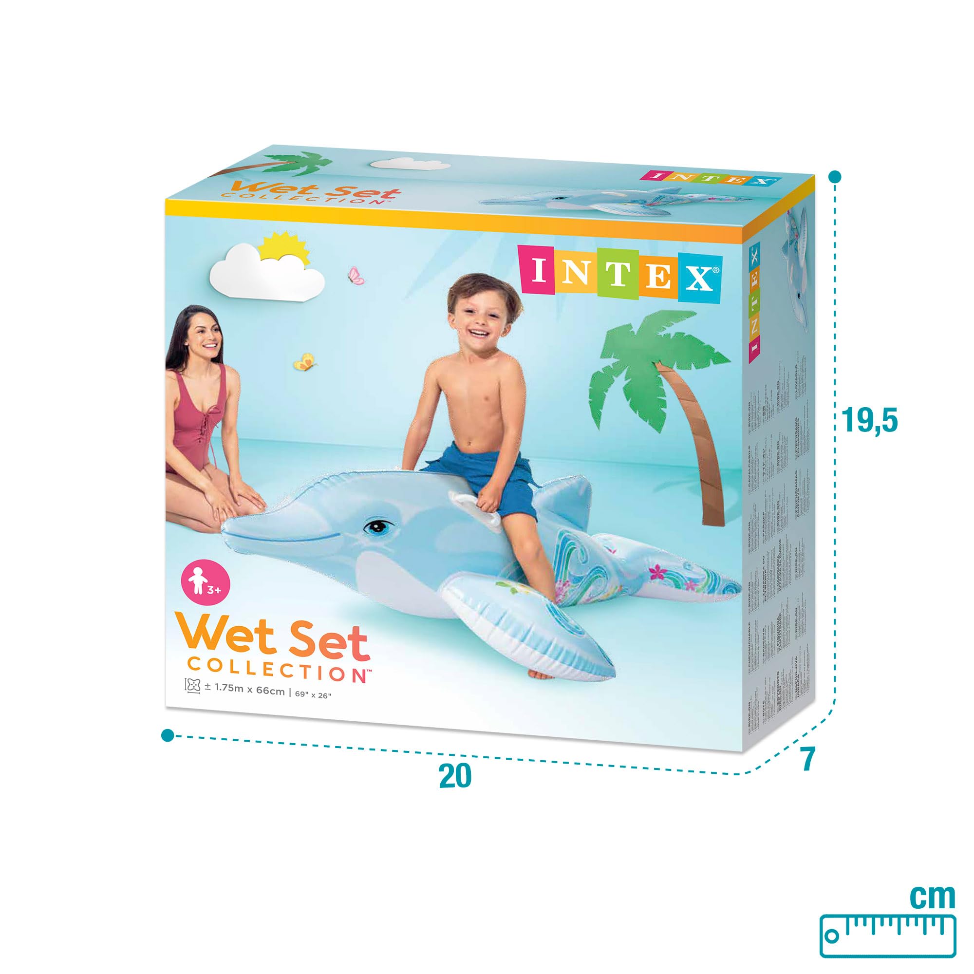 Intex Inflatable Ride-On Dolphin Pool Toy | Heavy Duty Vinyl | Lite Blue 5