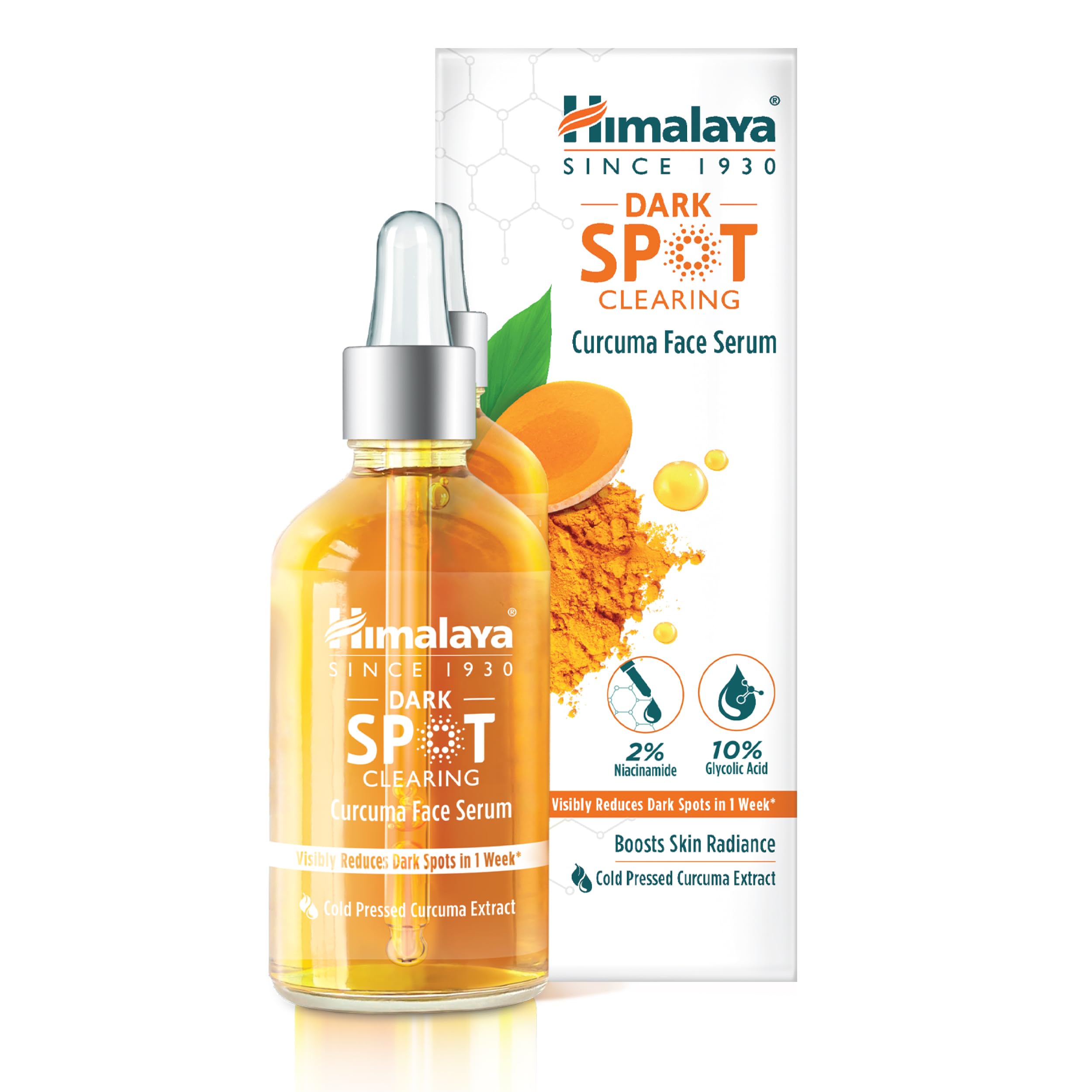 Himalaya Dark Spot Clearing Curcuma Face Serum - Visibly Reduces Dark Spots in 1 Week | 30ml | Unisex Adult