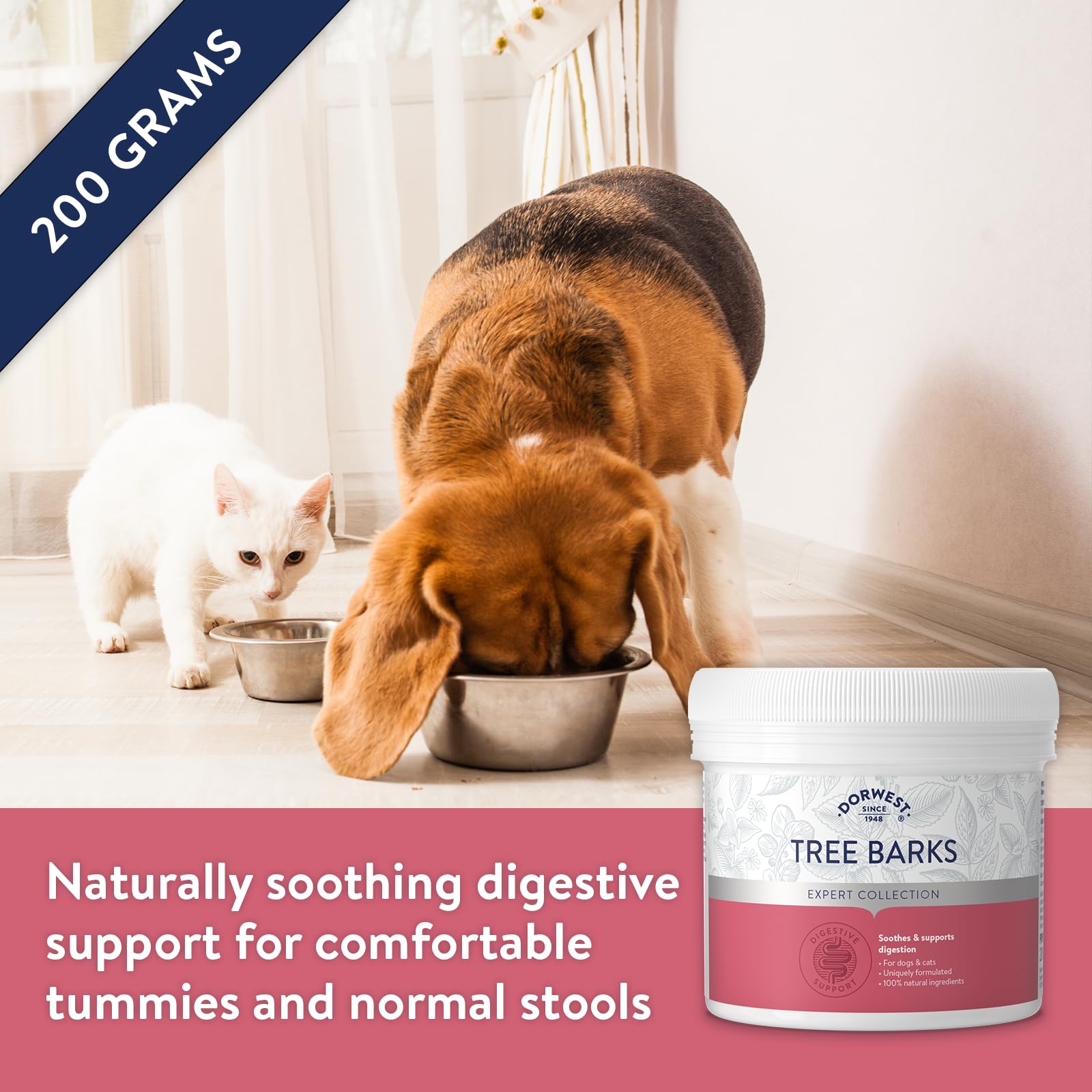 DORWEST HERBS Tree Barks Powder for Dogs and Cats - Soothes Digestion | 200g Powder | All-Natural Formula