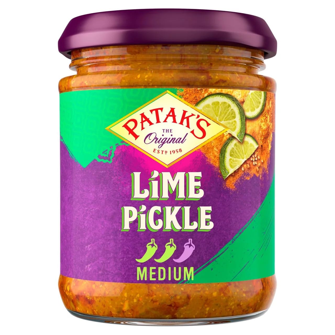Patak's Lime Pickle - Medium Heat Indian Relish | 283g Jar